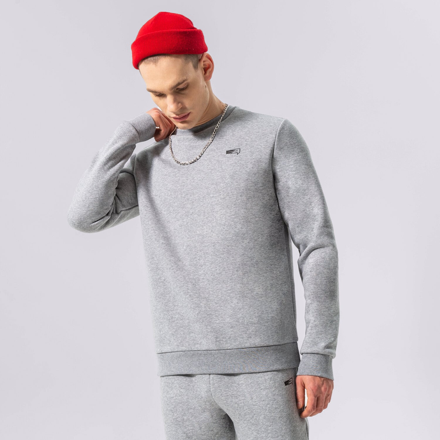 Bluza męska CONFRONT BLUZA ESSENTIAL CREW CF122BLM92002 SZARY