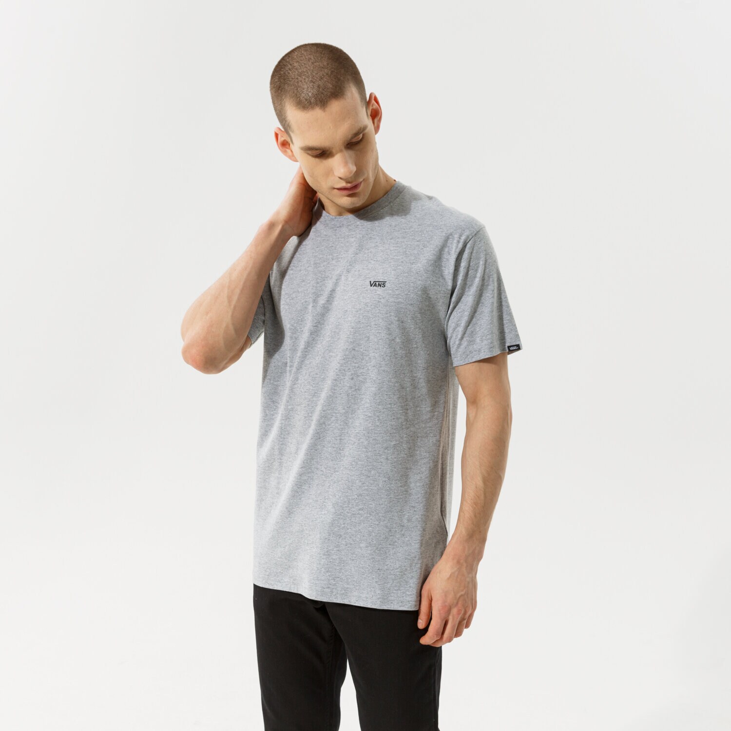 Koszulka, t-shirt sportowy męski VANS T-SHIRT MN LEFT CHEST LOGO TEE GREY VN0A3CZEATJ1 SZARY