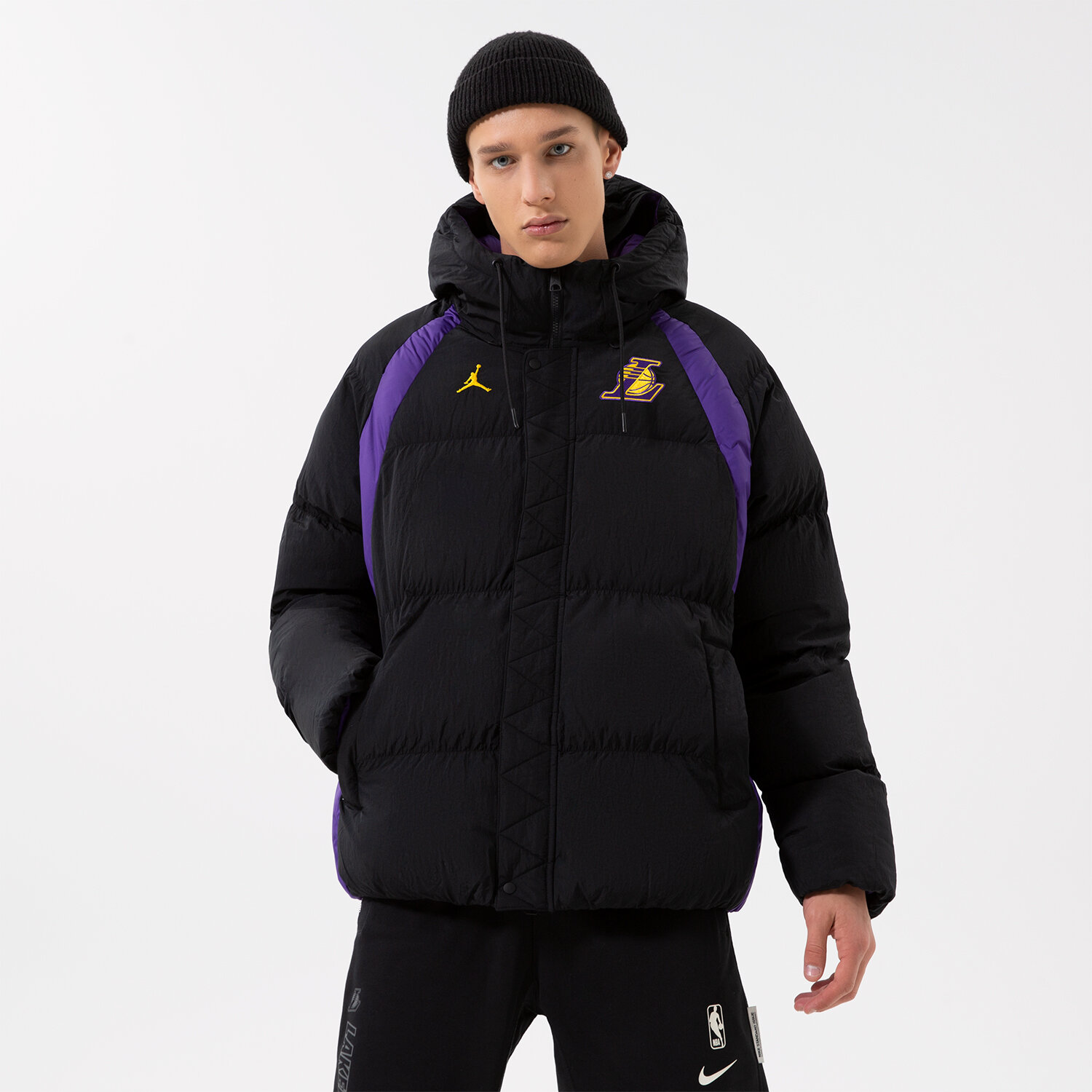 Kurtka zimowa męska NIKE KURTKA ZIMOWA LAL M NK JKT FILL CTS ST NBA DN4715-010 CZARNY