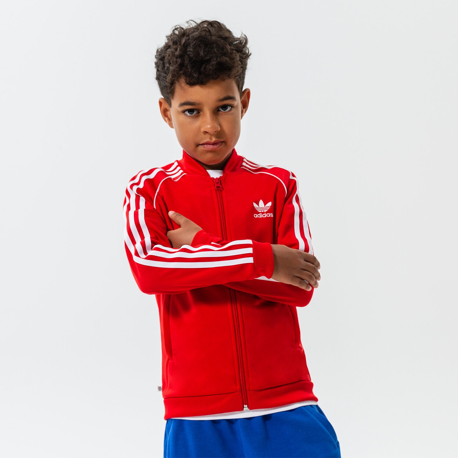 Sportowa bluza dziecięca ADIDAS BLUZA ROZPINANA SST TRACK TOP BOY HD2043 CZERWONY