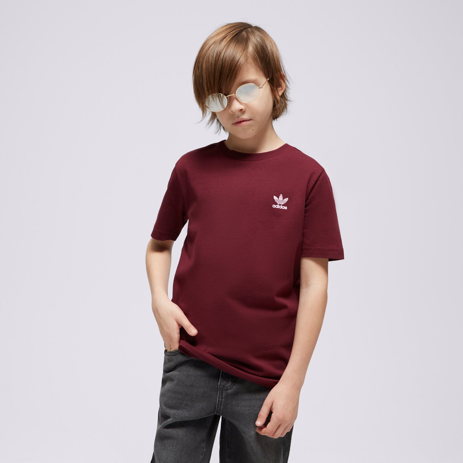 Koszulka, t-shirt dla dzieci ADIDAS T-SHIRT TEE BOY IJ9704 BORDOWY