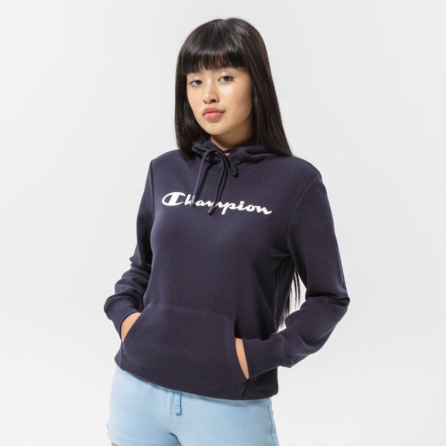 Bluza damska CHAMPION BLUZA Z KAPTUREM HOODED SWEATSHIRT 114858BS501 GRANATOWY