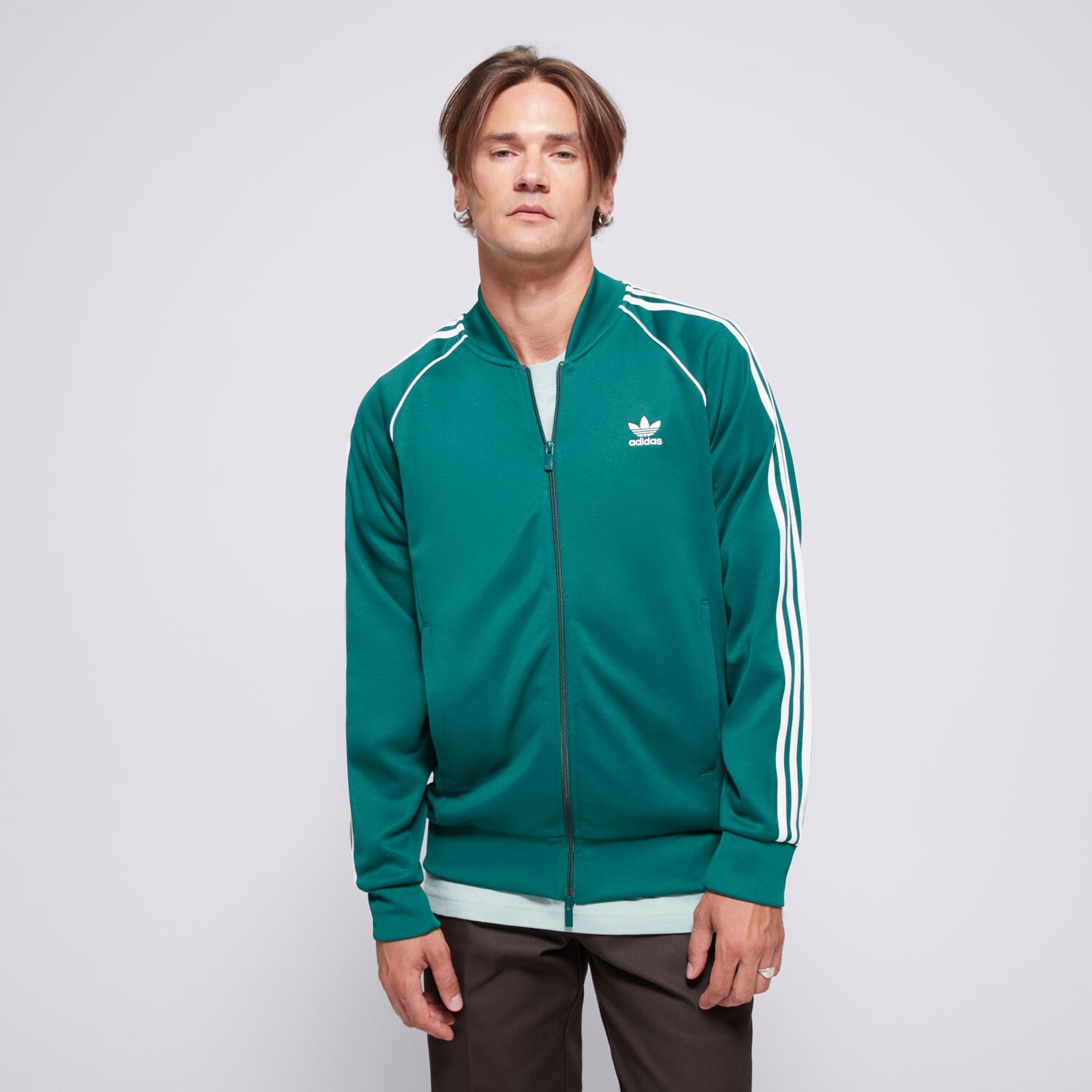Bluza męska ADIDAS BLUZA ROZPINANA SST TT ADICOLOR IR9863 ZIELONY