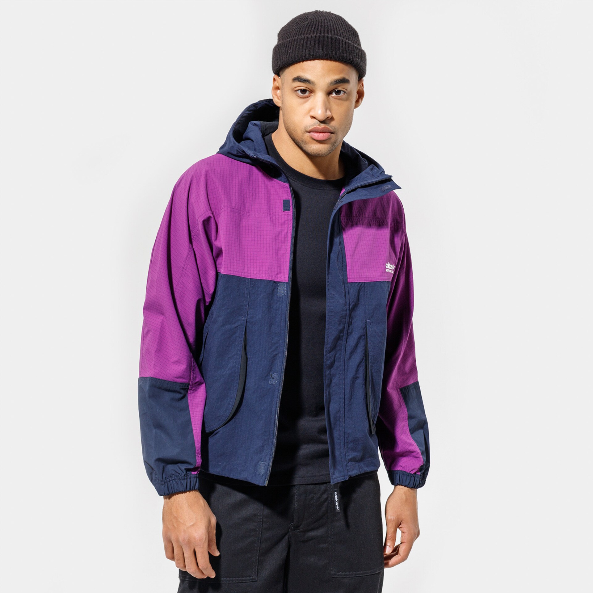 Kurtka zimowa męska ADIDAS KURTKA WVN WINDBREAKER H09047 FIOLETOWY