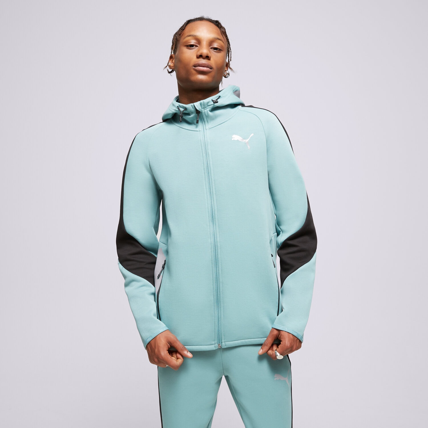 Bluza męska PUMA BLUZA ROZPINANA Z KAPTUREM 847401 847401 50 NIEBIESKI