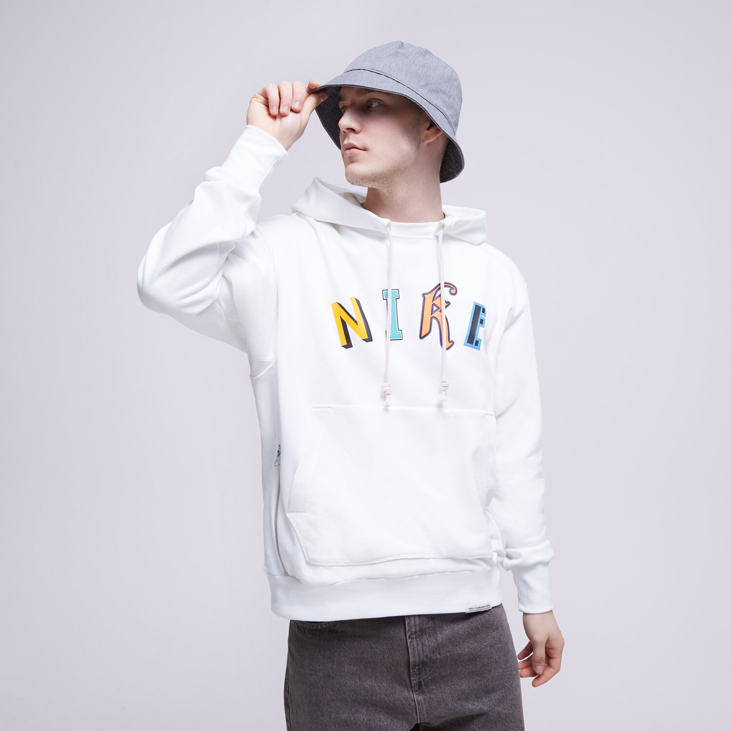 Bluza męska NIKE BLUZA Z KAPTUREM M NK DF STD ISS NBA DX0331-100 BIAŁY