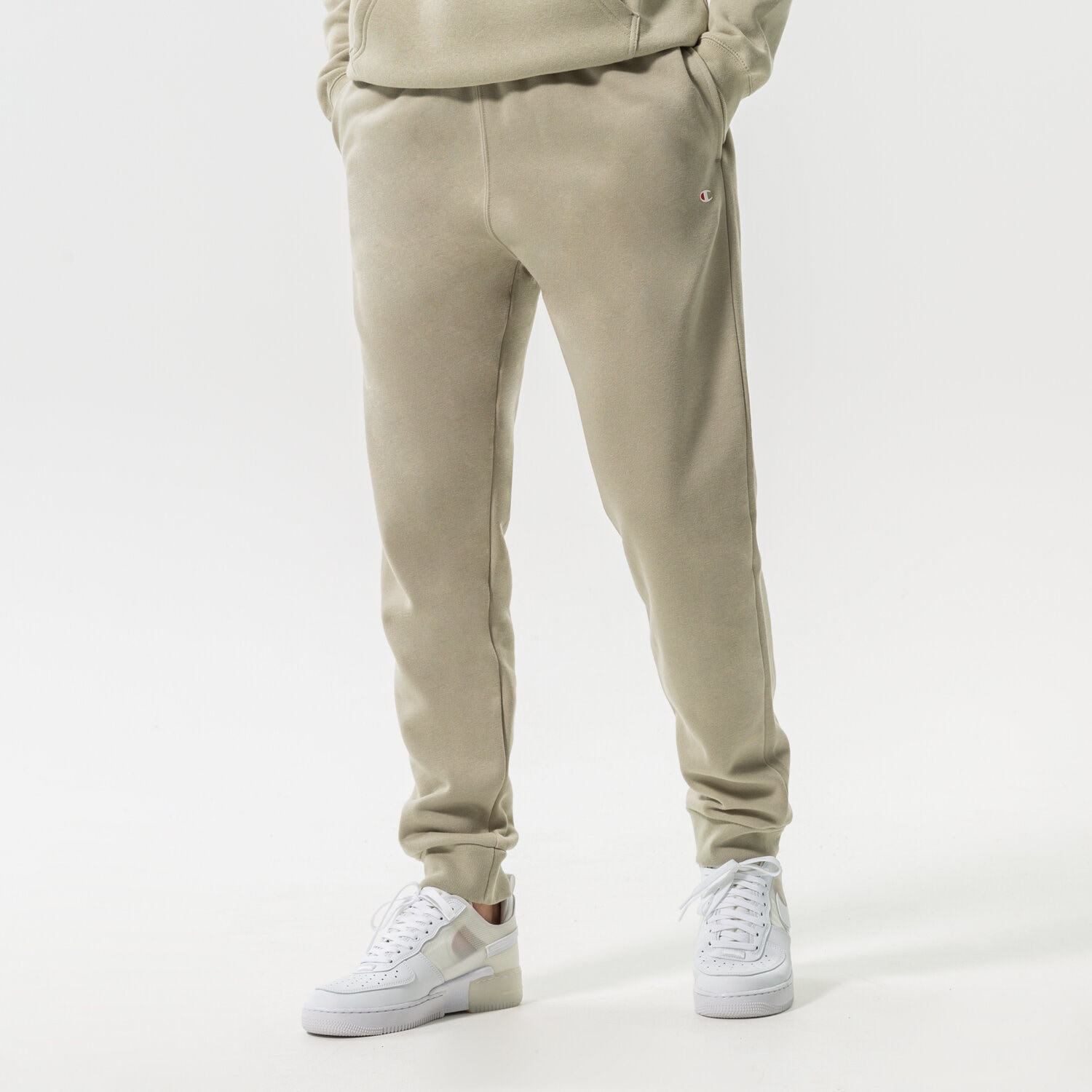 Spodnie sportowe męskie CHAMPION SPODNIE RIB CUFF PANTS 218341ES066 SZARY