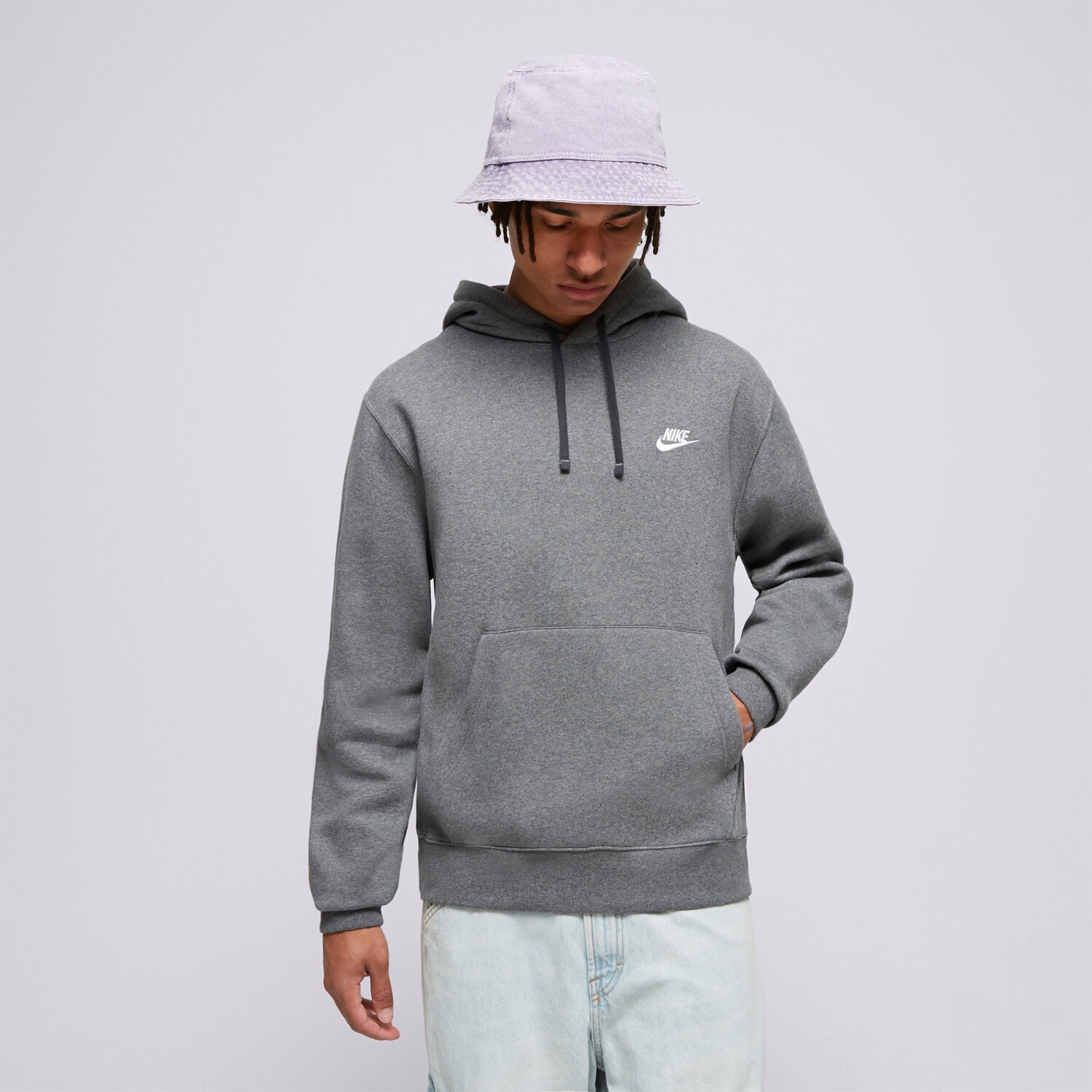 Bluza męska NIKE BLUZA Z KAPTUREM SPORTSWEAR CLUB FLEECE BV2654-071 SZARY