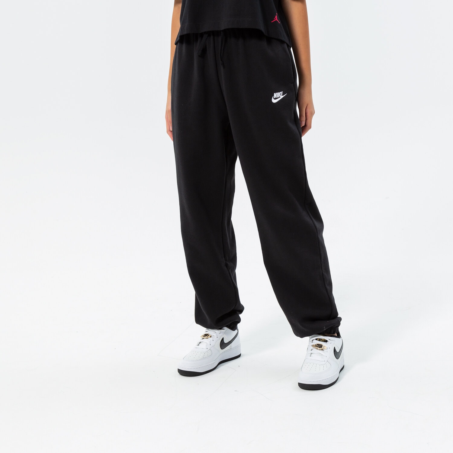 Spodnie sportowe damskie NIKE SPODNIE W NSW CLUB FLC MR PANT OS DQ5800-010 CZARNY