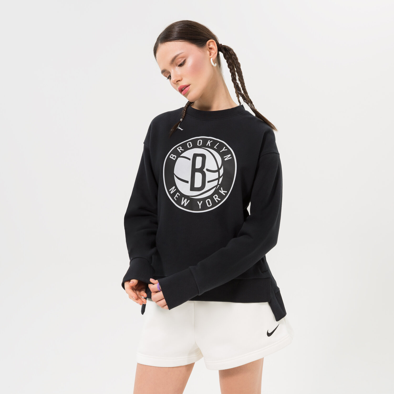 Bluza damska JORDAN BLUZA BKN W NK FLC CREW CTS STMT NBA DO0192-010 CZARNY
