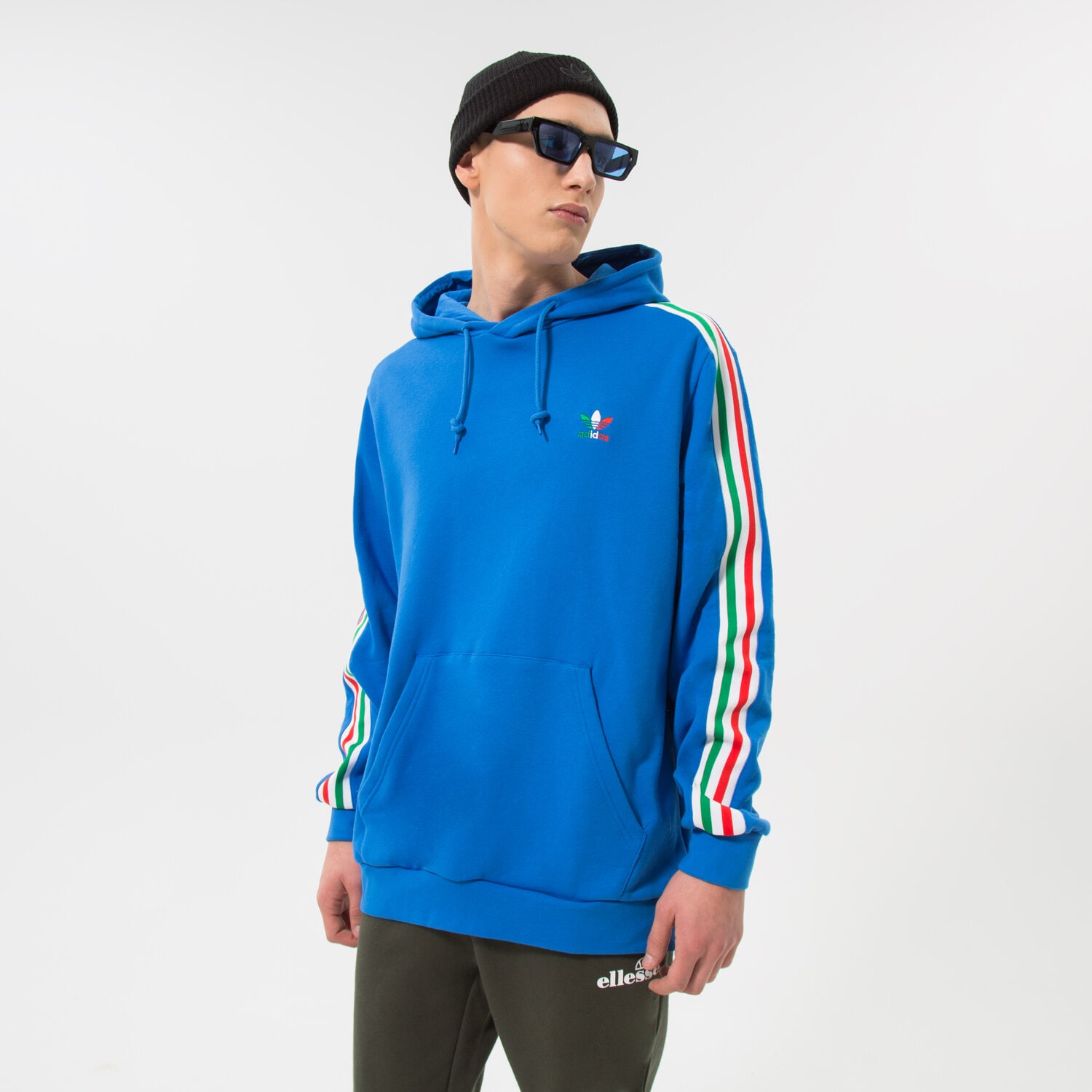 Bluza męska ADIDAS BLUZA Z KAPTUREM FB NATIONS HDY HK7399 NIEBIESKI