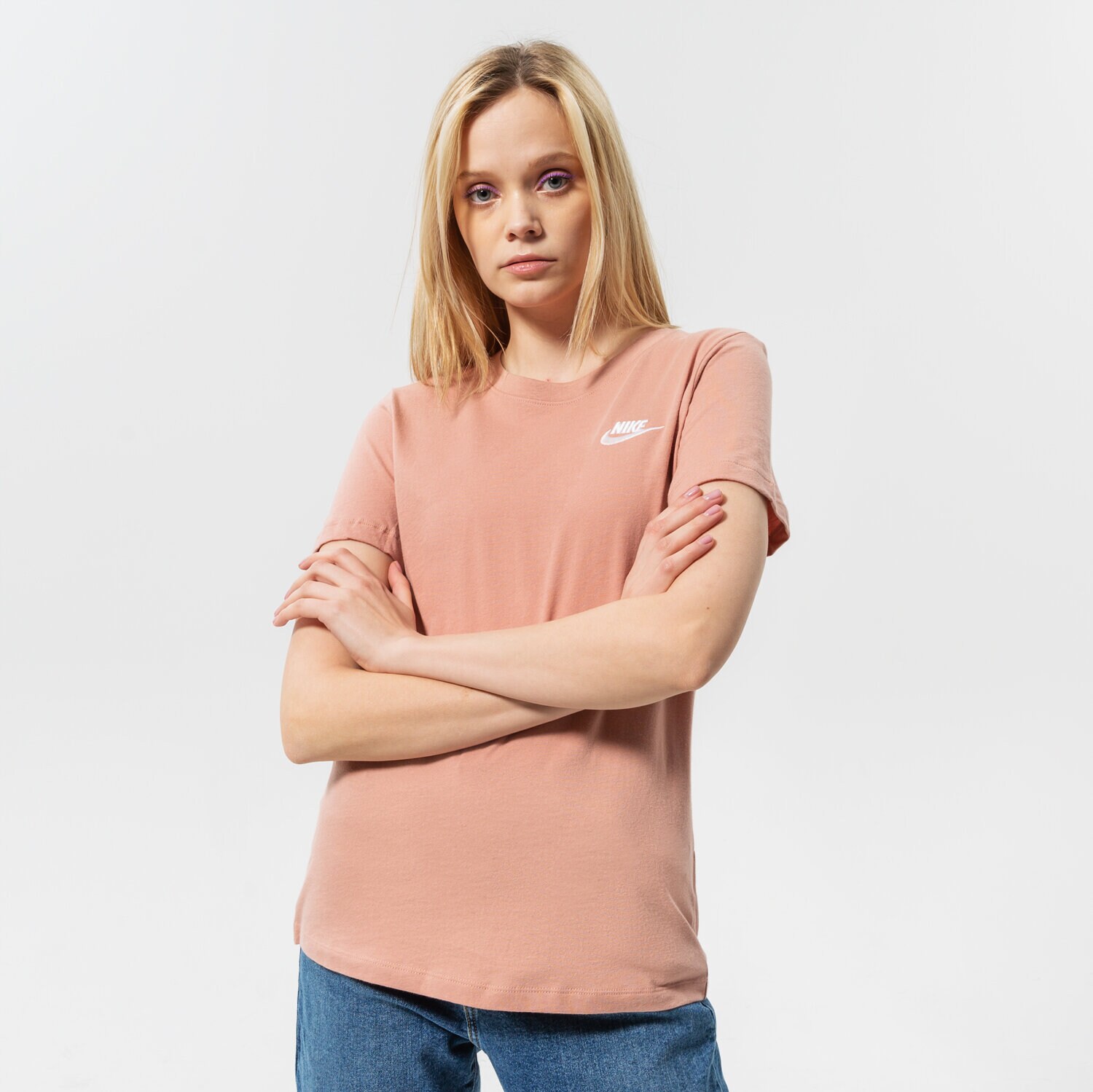 Koszulka, t-shirt damski NIKE T-SHIRT W NSW CLUB DN2393-609 RÓŻOWY