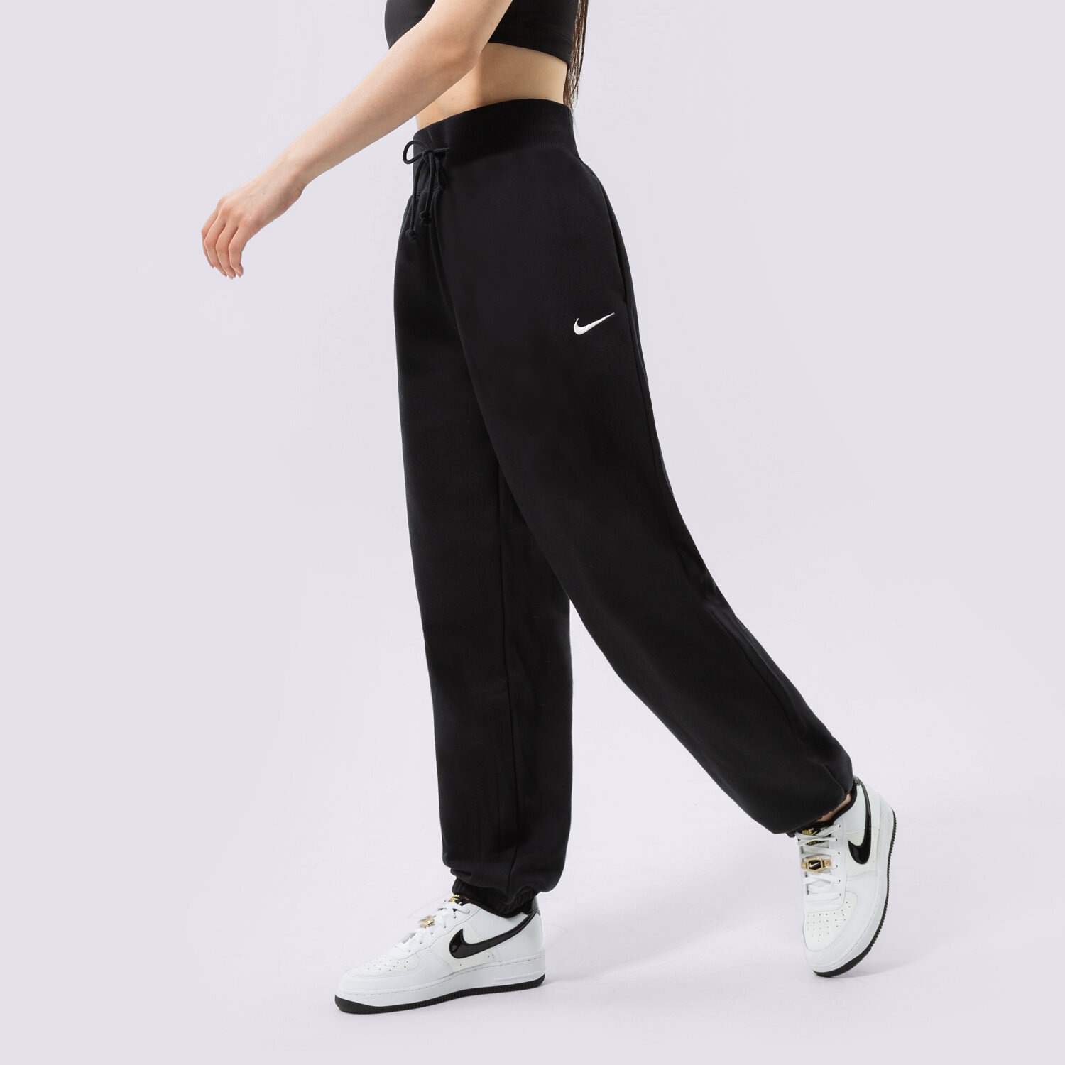 Spodnie sportowe damskie NIKE SPODNIE W NSW STYLE FLC HR PANT OS DQ5887-010 CZARNY