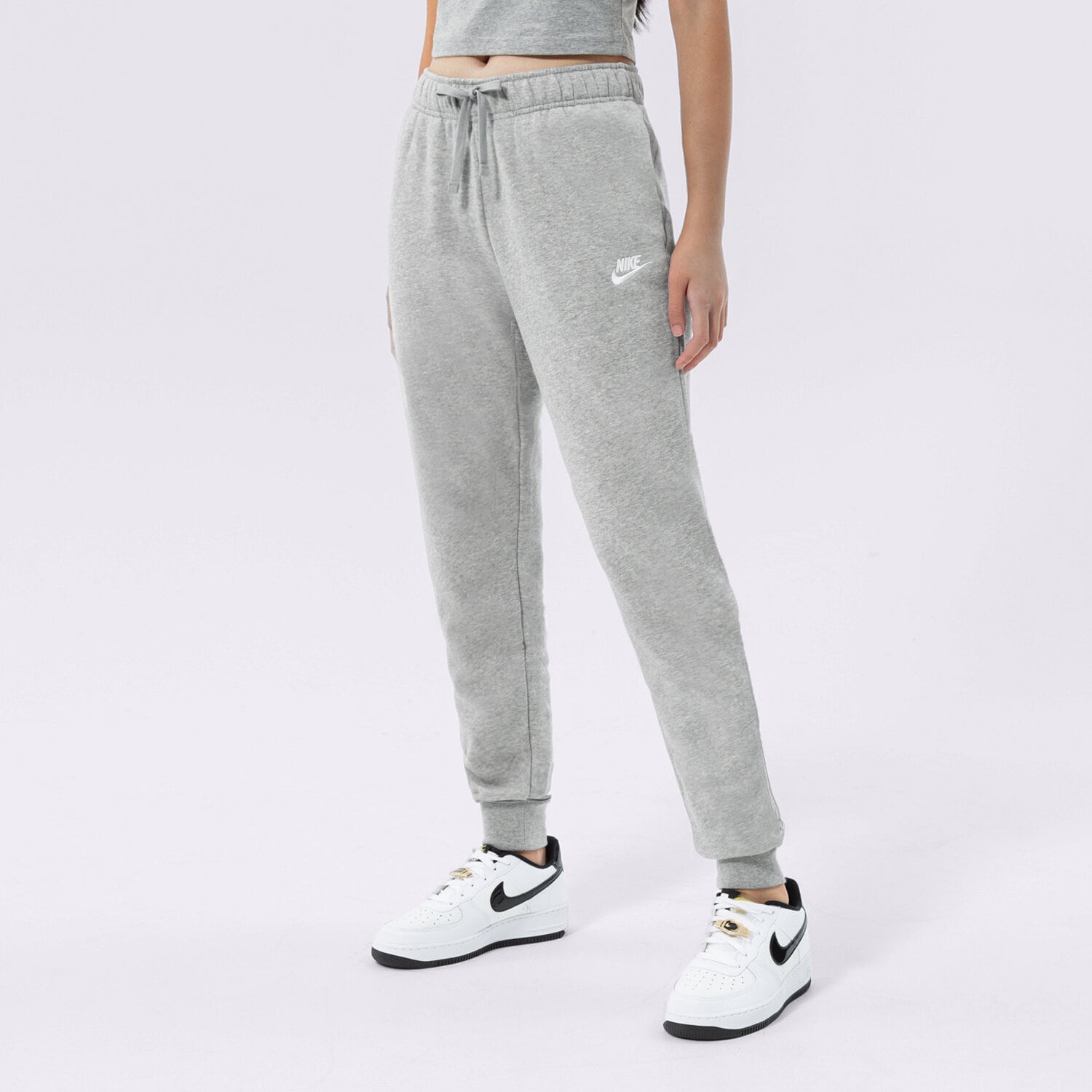 Spodnie sportowe damskie NIKE SPODNIE W NSW CLUB FLC MR PANT STD DQ5191-063 SZARY