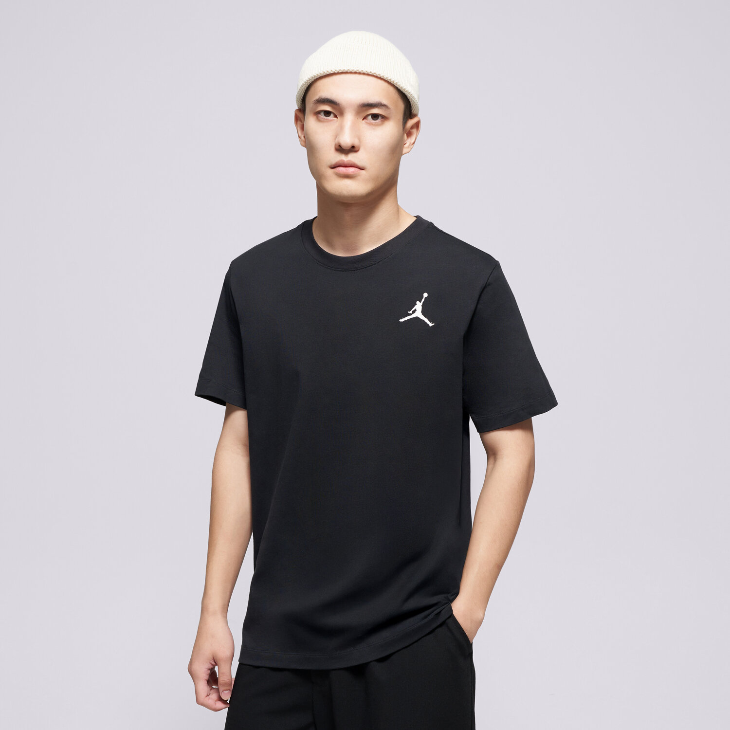 Koszulka, t-shirt sportowy męski JORDAN T-SHIRT M J JUMPMAN EMB SS CREW DC7485-010 CZARNY