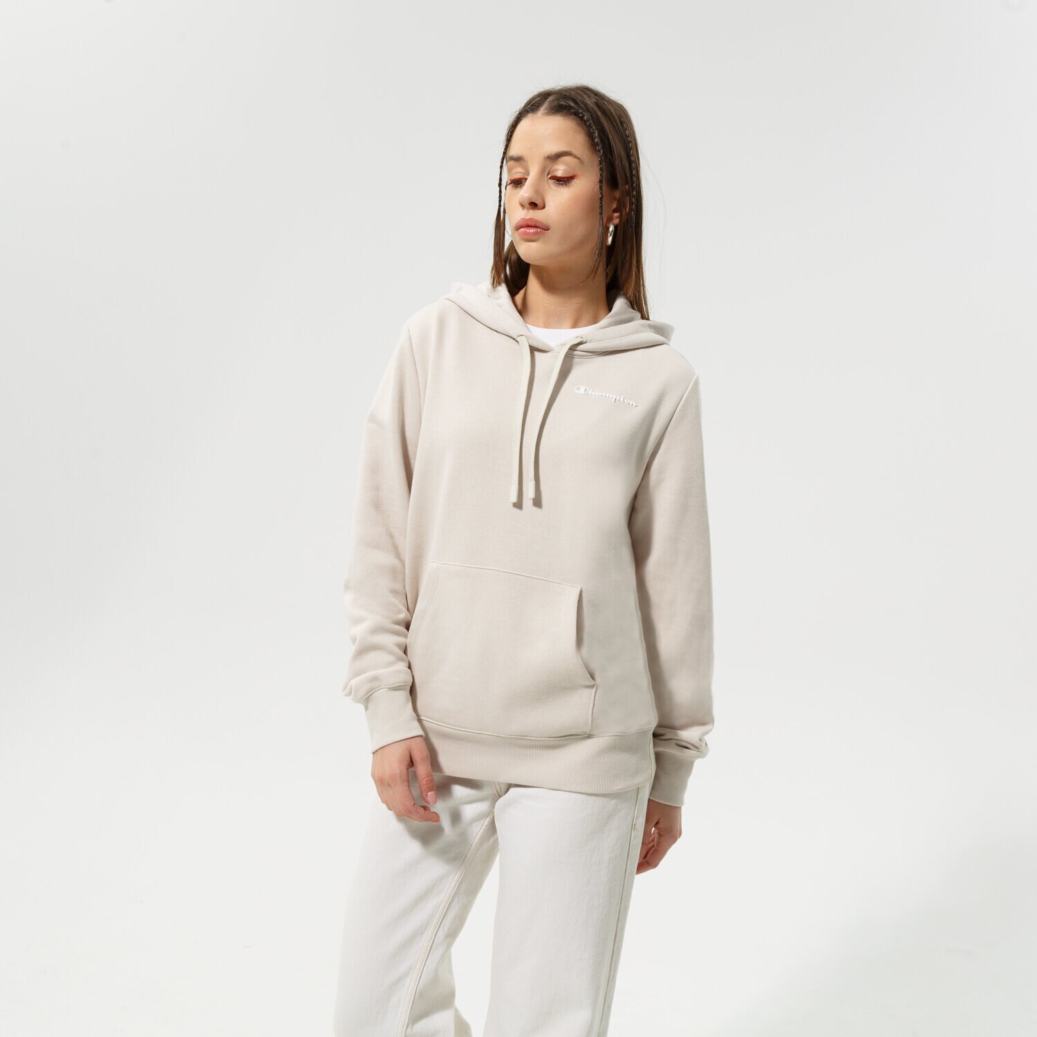 Bluza damska CHAMPION BLUZA Z KAPTUREM HOODED SWEATSHIRT 114859MS014 BEŻOWY