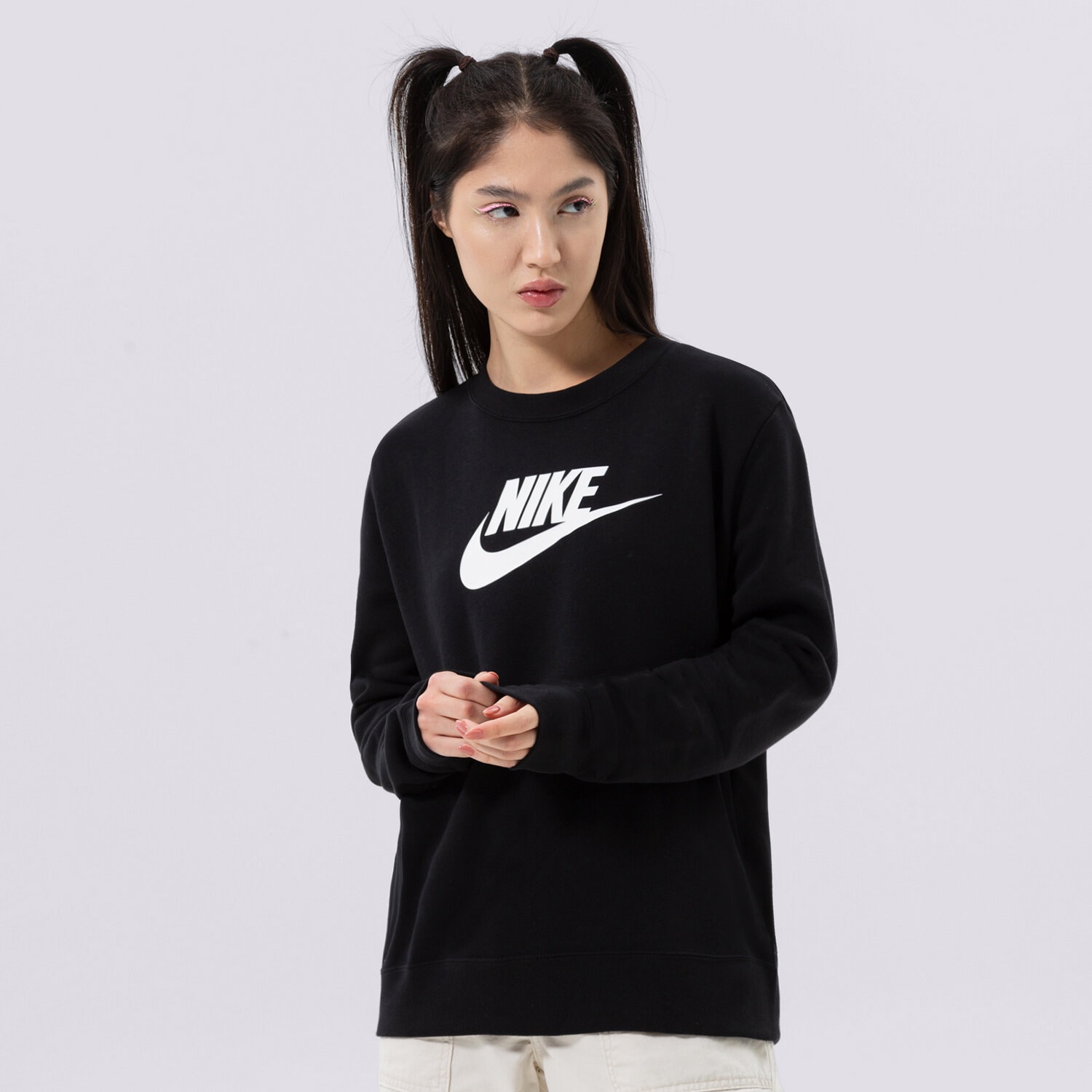 Bluza damska NIKE BLUZA W NSW CLUB FLC GX CREW STD DQ5832-010 CZARNY