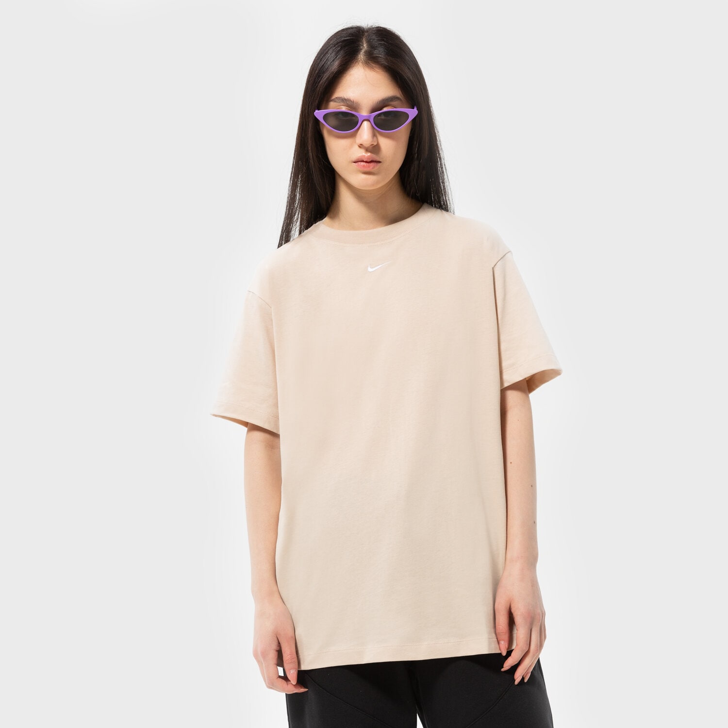 Koszulka, t-shirt damski NIKE T-SHIRT SPORTSWEAR ESSENTIAL OVERSIZED DN5697-126 BEŻOWY