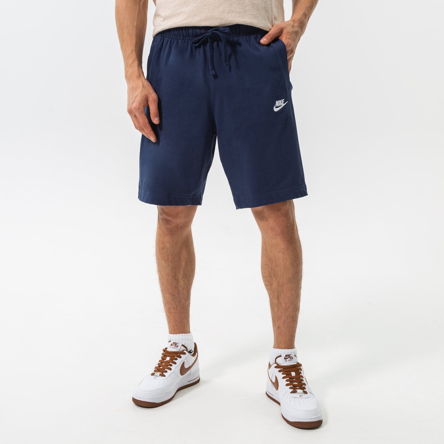 Krótkie spodenki, szorty męskie NIKE SZORTY SPORTSWEAR CLUB FLEECE SHORTS BV2772-410 NIEBIESKI