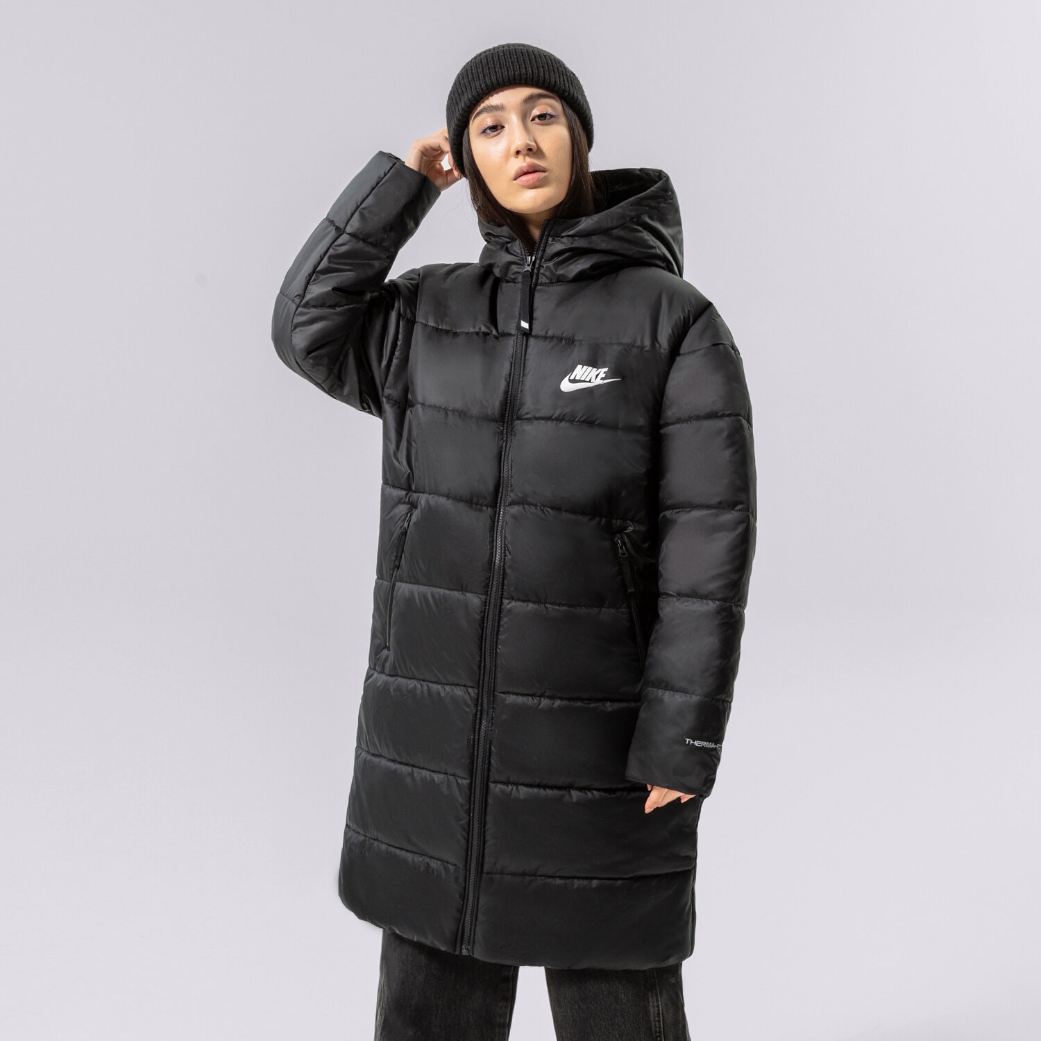 Kurtka zimowa damska NIKE SWOOSH PARKA JACKET DX1798-010 CZARNY