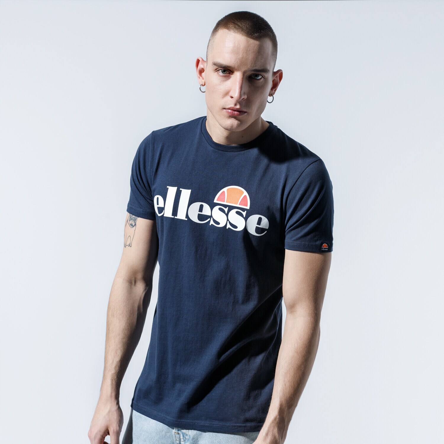 Koszulka, t-shirt sportowy męski ELLESSE T-SHIRT SL PRADO NAVY SHC07405429 GRANATOWY