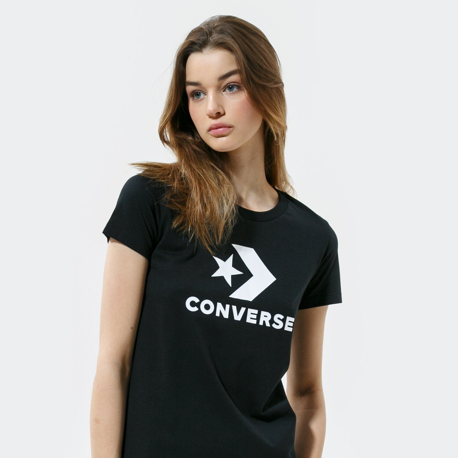 Koszulka, t-shirt damski CONVERSE T-SHIRT STAR CHEVRON TEE 10018569-A02 CZARNY