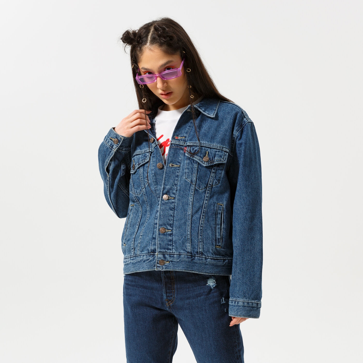 Kurtka wiosenna / jesienna damska LEVI'S KURTKA EX BOYFRIEND TRUCKER 29944-0177 GRANATOWY