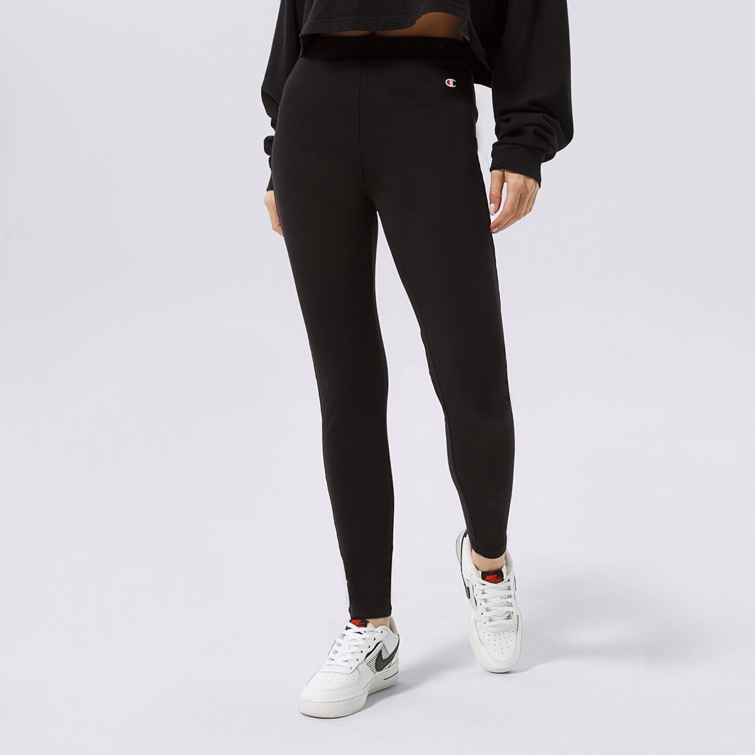Spodnie sportowe damskie CHAMPION LEGGINGS LEGGINGS 114900KK001 CZARNY
