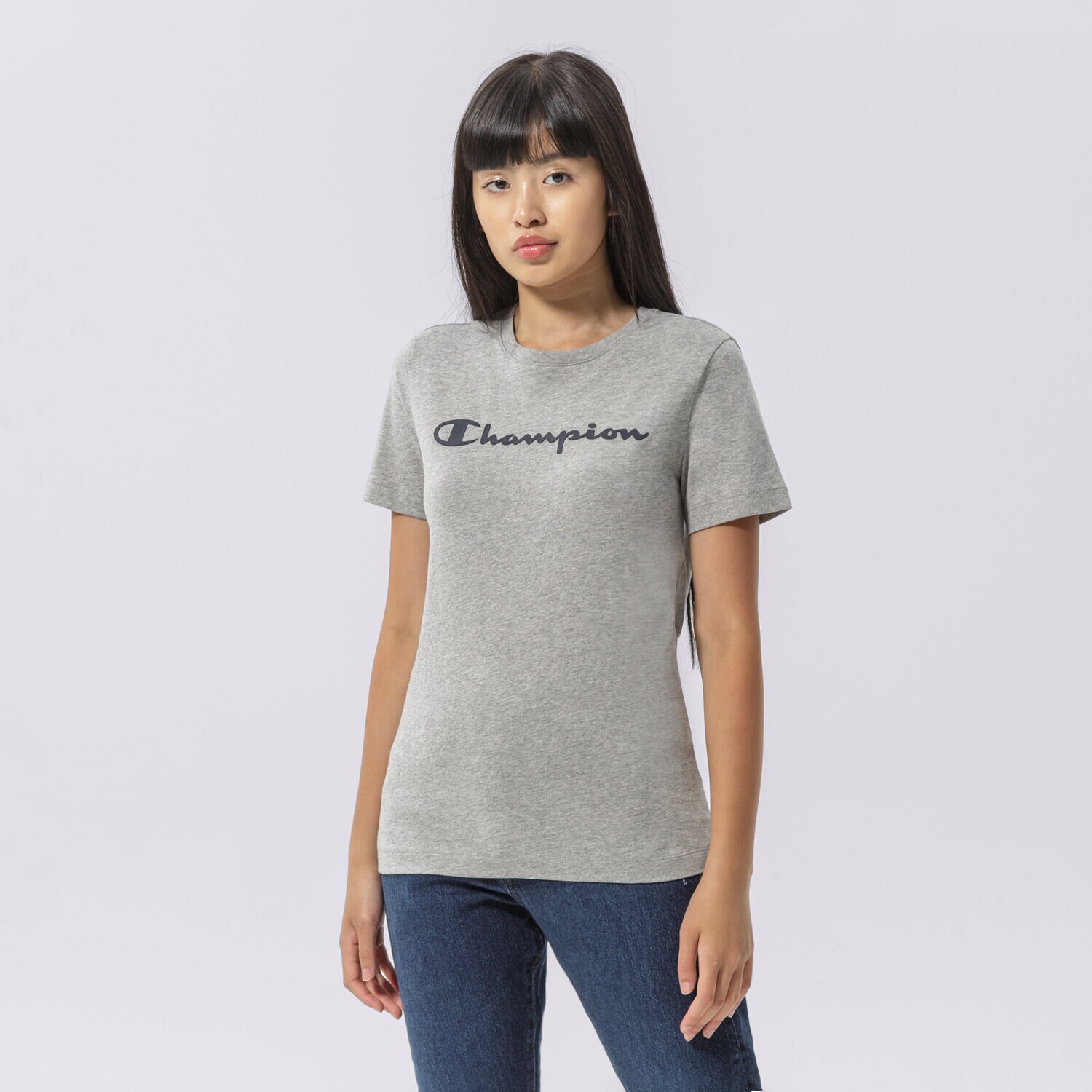Koszulka, t-shirt damski CHAMPION T-SHIRT CREWNECK T-SHIRT 114911EM006 SZARY