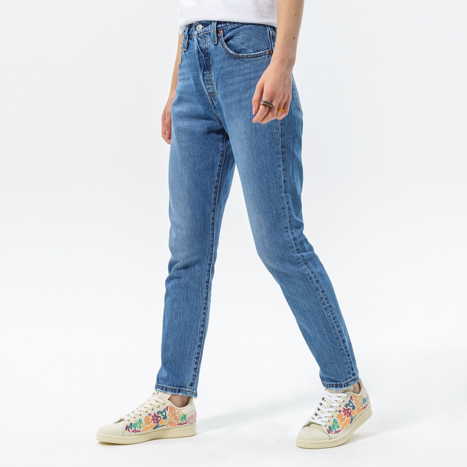Spodnie sportowe damskie LEVI'S SPODNIE 501® SKINNY 29502-0228 NIEBIESKI