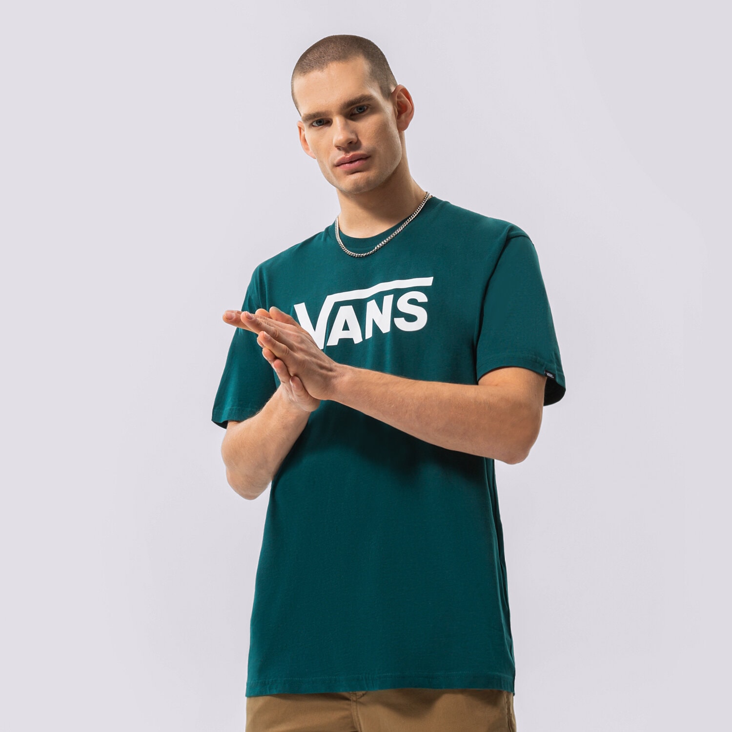 Koszulka, t-shirt sportowy męski VANS T-SHIRT VANS CLASSIC VN000GGGY8M1 ZIELONY