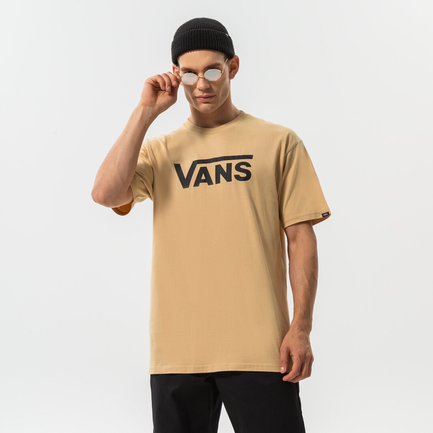 Koszulka, t-shirt sportowy męski VANS T-SHIRT VANS CLASSIC VN000GGGY971 BEŻOWY