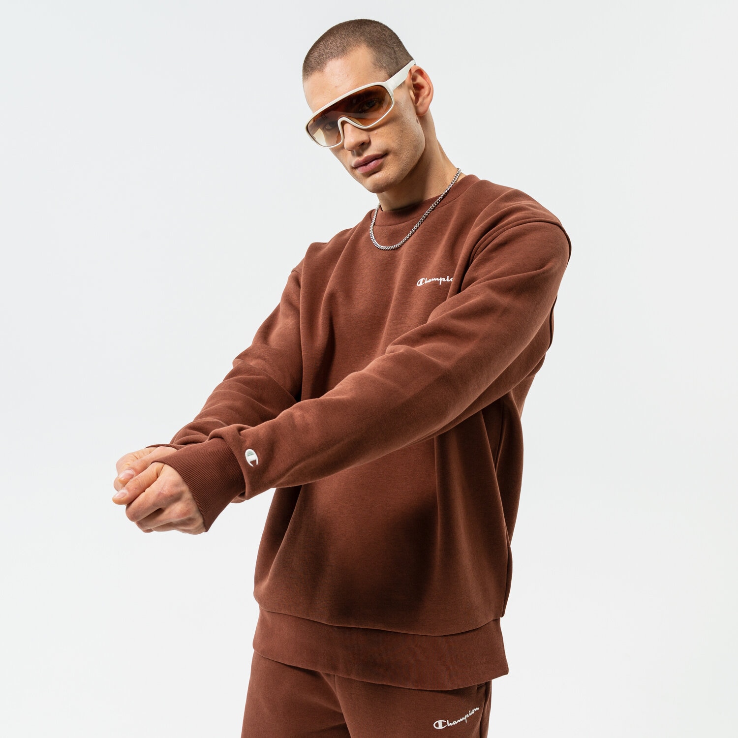 Bluza męska CHAMPION BLUZA CREWNECK SWEATSHIRT 217918MS534 BRĄZOWY
