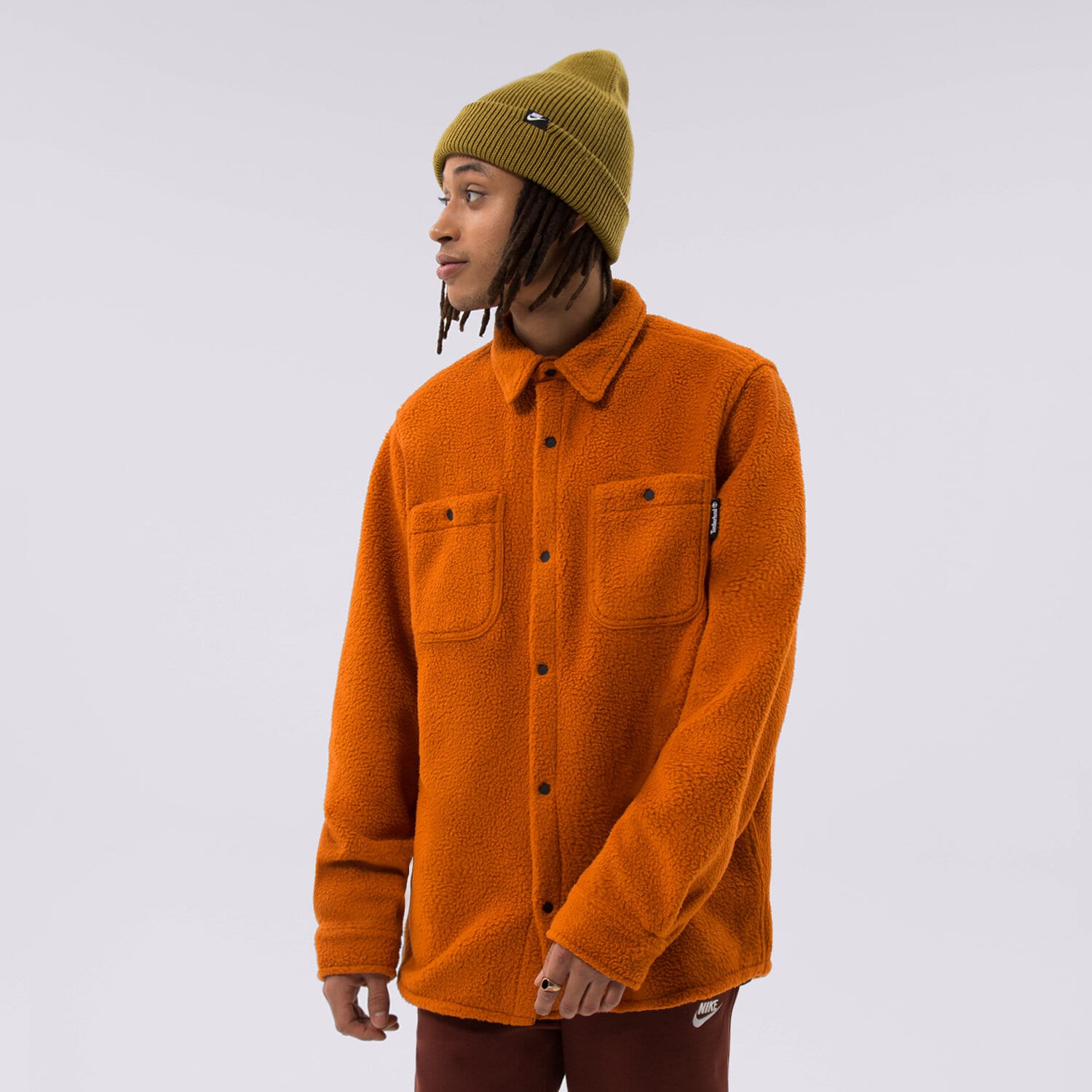 Koszule męskie sportowe TIMBERLAND INNE FLEECE OVERSHIRT RUST TB0A5VHH643 POMARAŃCZOWY