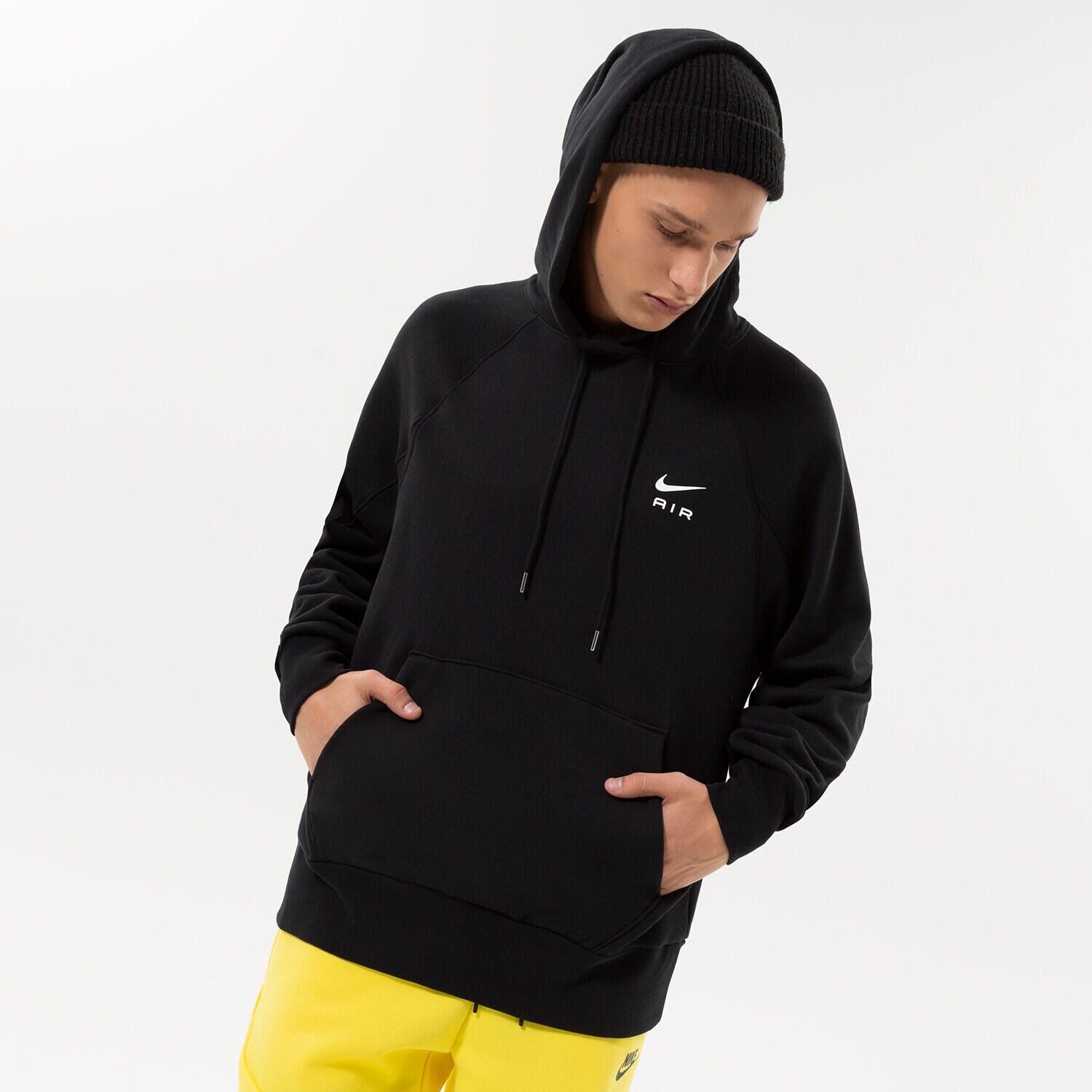 Bluza męska NIKE BLUZA Z KAPTUREM M NSW NIKE AIR FT PO HOODIE DQ4207-010 CZARNY