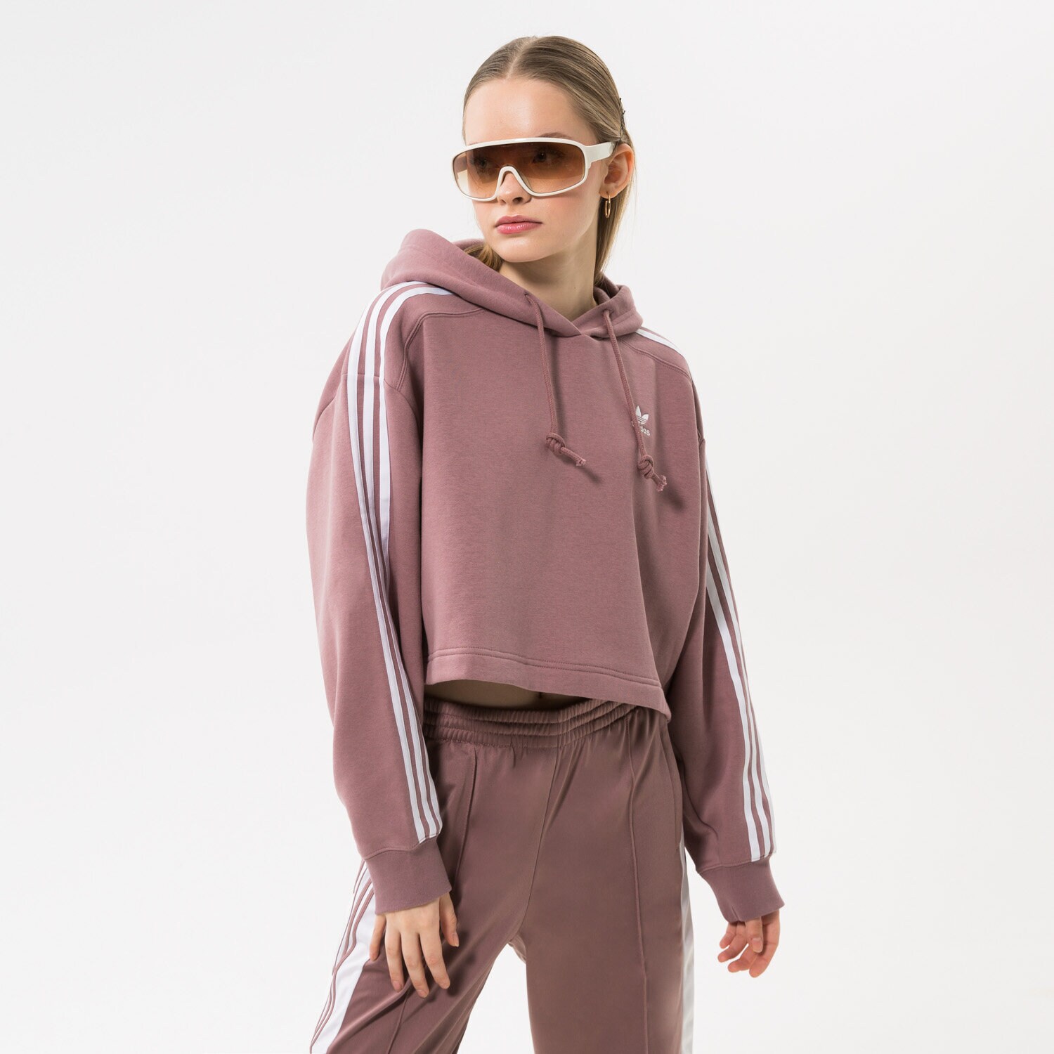 Bluza damska ADIDAS BLUZA Z KAPTUREM SHORT HOODIE HN5885 RÓŻOWY