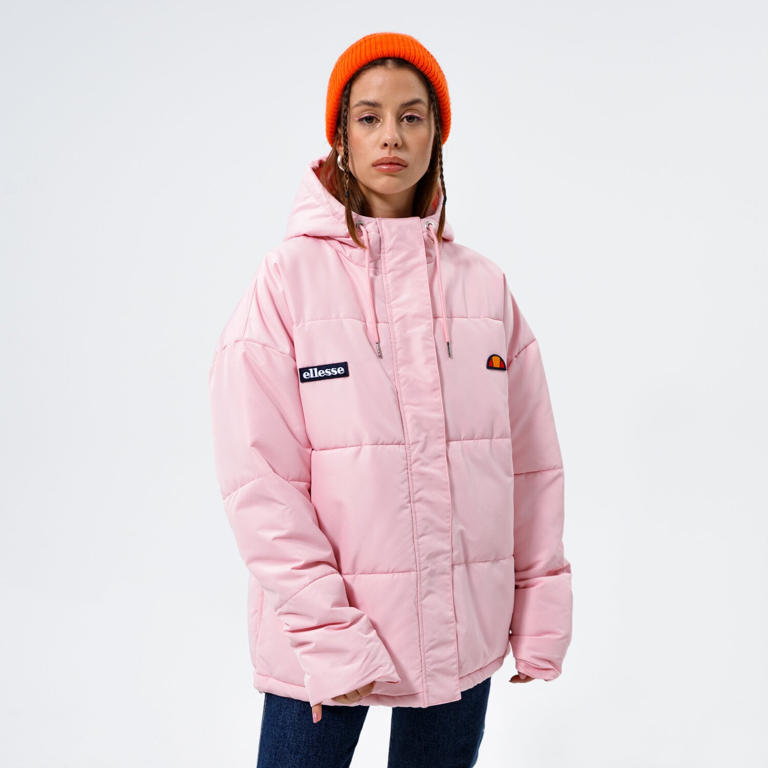 Ellesse Damen Pejo Winterjacke – Gepolstert, Mit Kapuze & Kordelzug. Seitliche Taschen, Italienisches Design.
