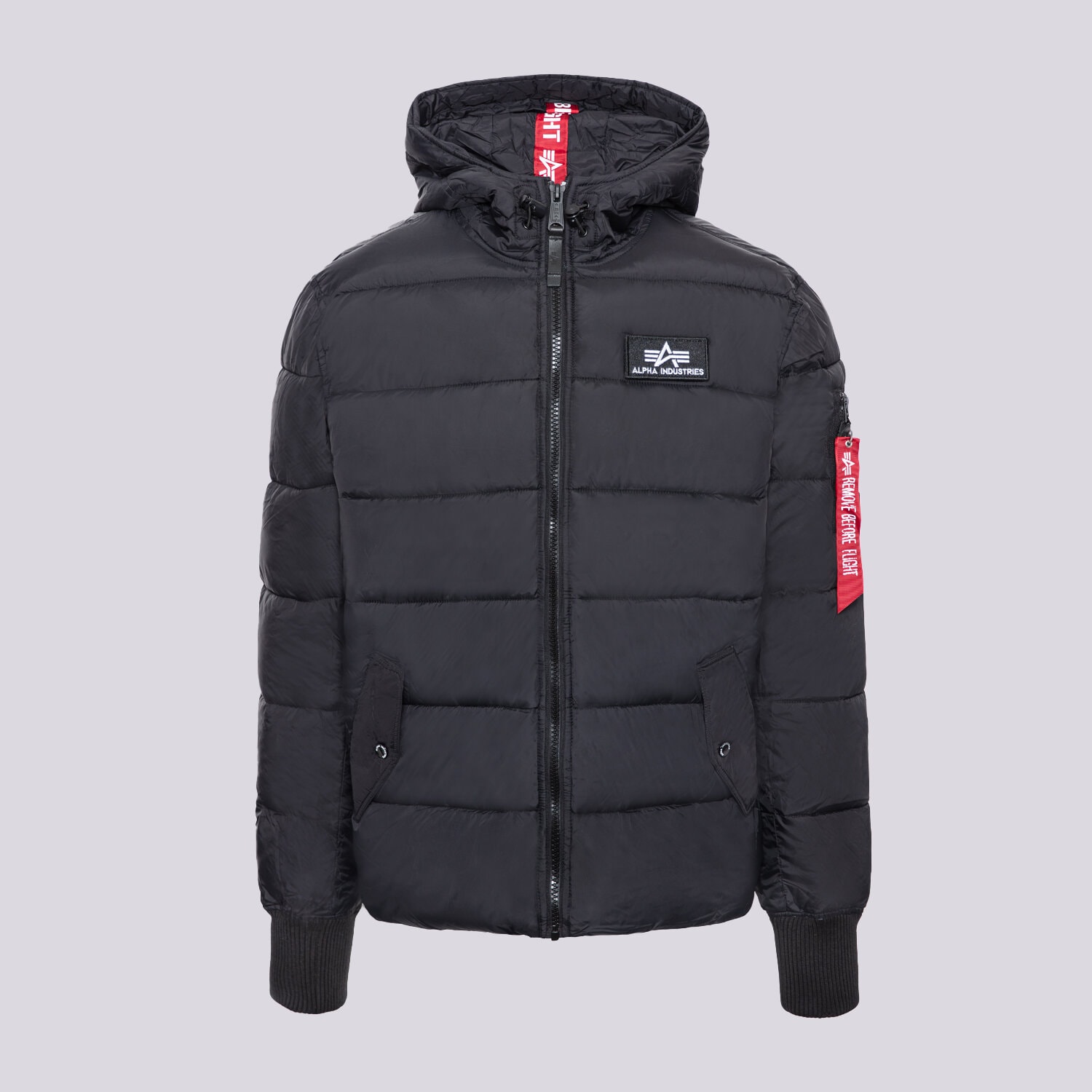 Kurtka zimowa męska ALPHA INDUSTRIES KURTKA PUCHOWA HOODED 118113-03 CZARNY