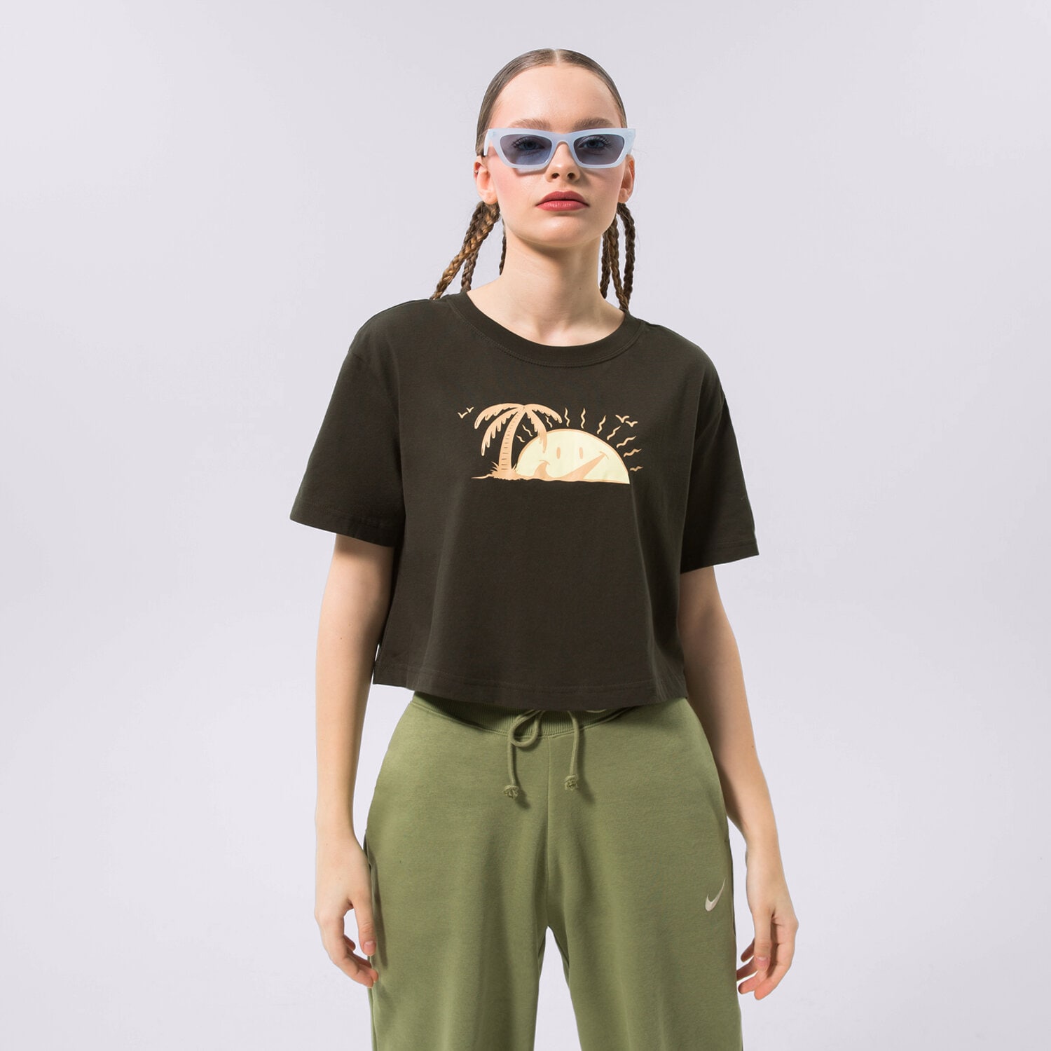 Koszulka, t-shirt damski NIKE  T-SHIRT SPORTSWEAR CROP DQ3309-355 CZARNY