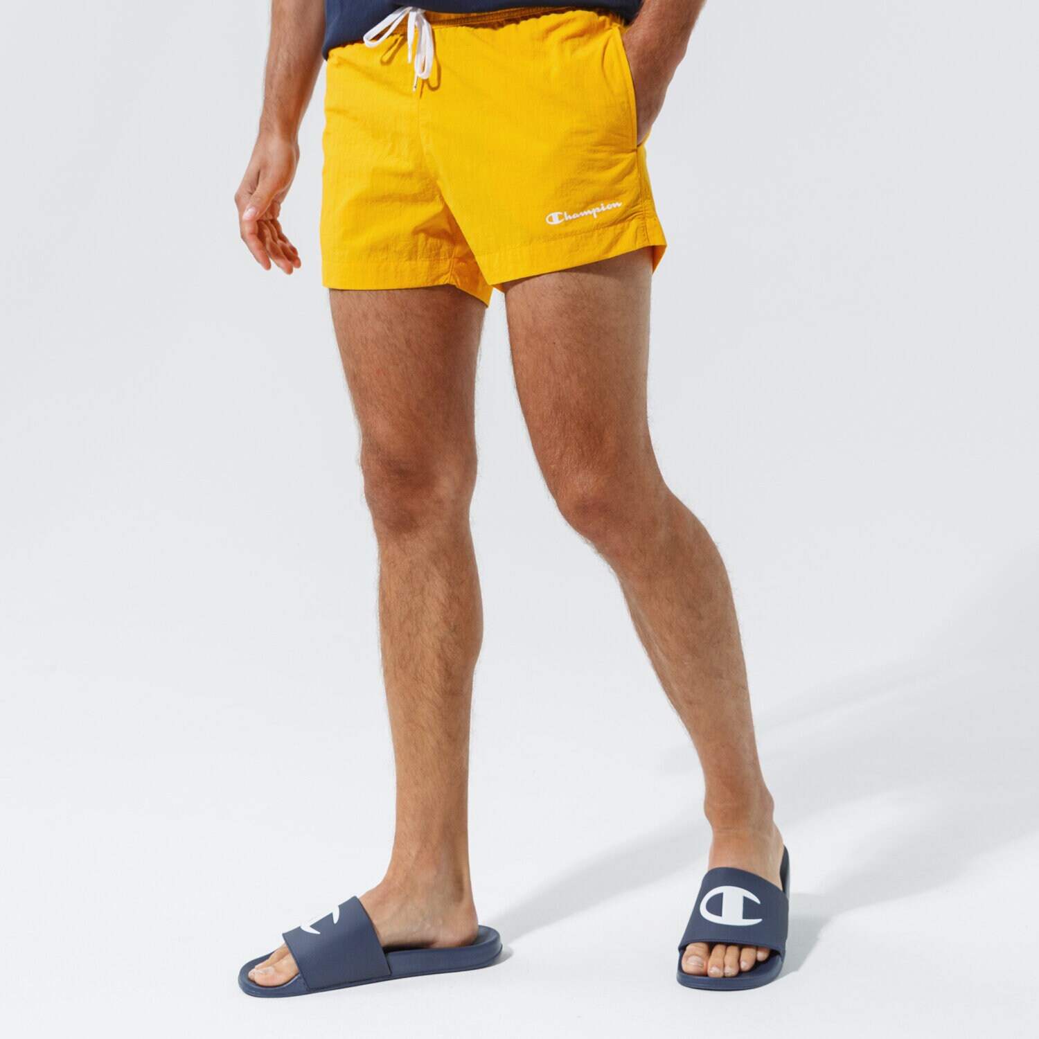 Krótkie spodenki, szorty męskie CHAMPION SZORTY BEACHSHORT 216074YS058 ŻÓŁTY