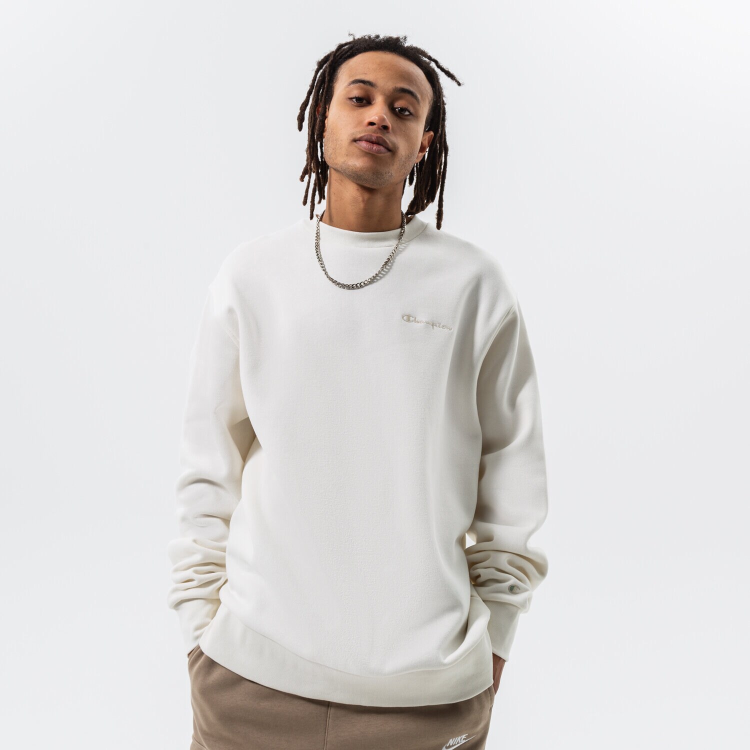 Bluza męska CHAMPION BLUZA CREWNECK SWEATSHIRT 217918YS084 BIAŁY