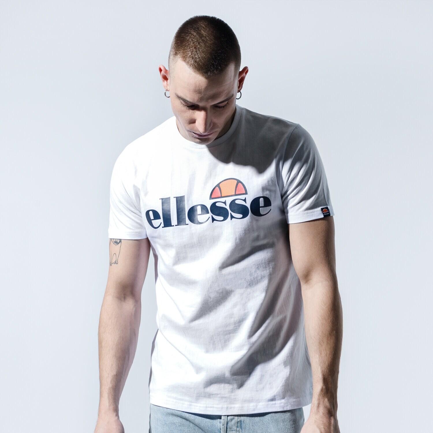 Koszulka, t-shirt sportowy męski ELLESSE T-SHIRT SL PRADO WHT SHC07405908 BIAŁY