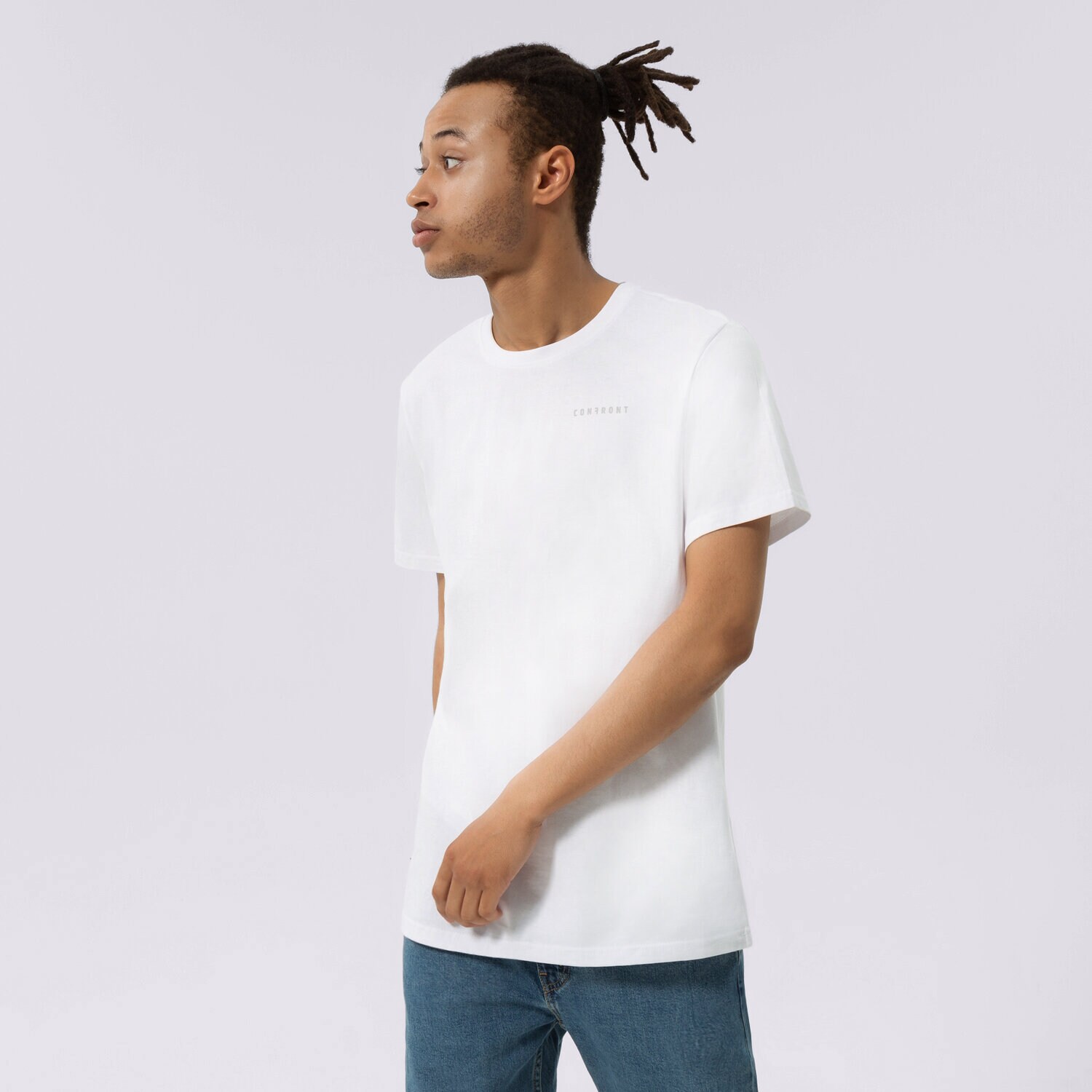 Koszulka, t-shirt sportowy męski CONFRONT T-SHIRT CLASSIC CF122TSM72001 BIAŁY