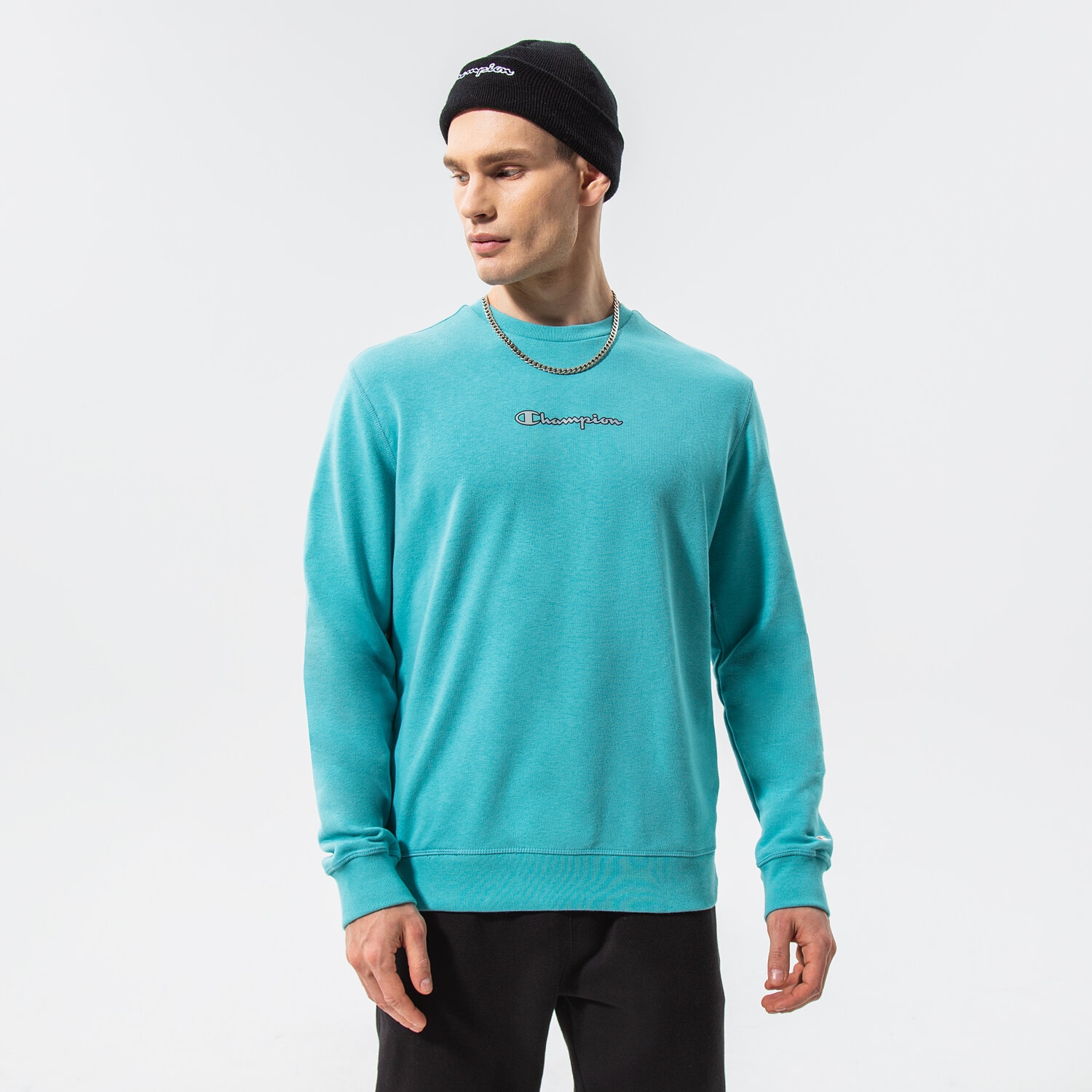 Bluza męska CHAMPION BLUZA CREWNECK SWEATSHIRT 217216BS148 ZIELONY