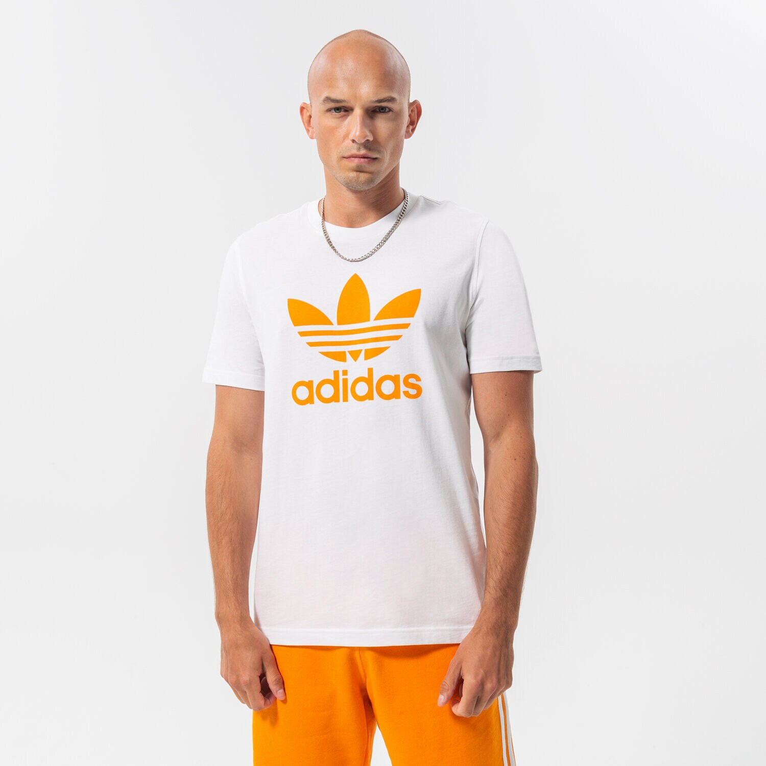 Koszulka, t-shirt sportowy męski ADIDAS T-SHIRT TREFOIL HE9510 BIAŁY