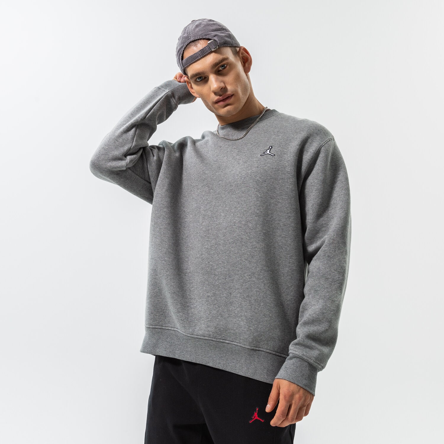 Bluza męska JORDAN BLUZA M J ESS FLC CREW DQ7520-091 SZARY