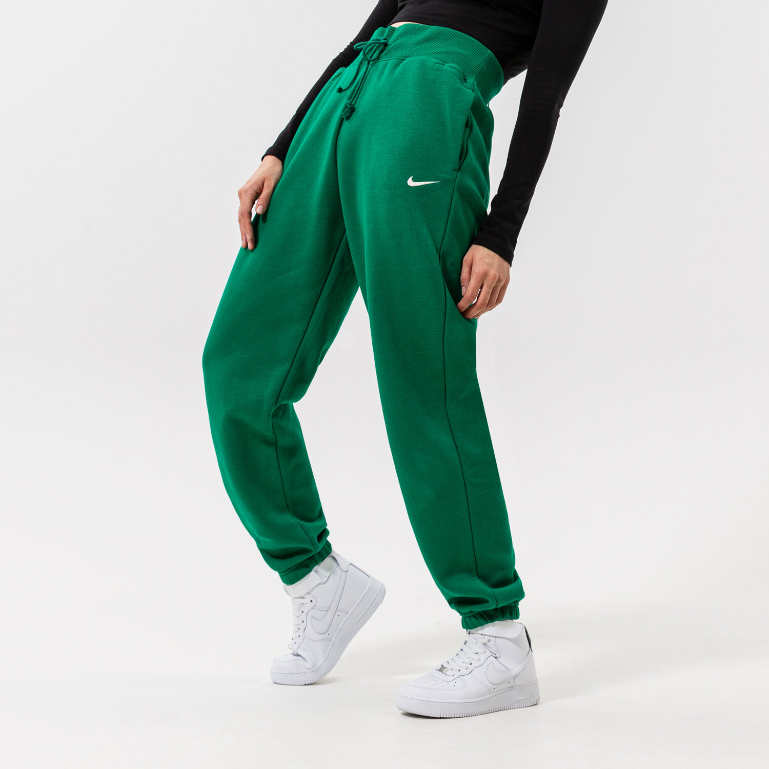Spodnie sportowe damskie NIKE SPODNIE W NSW PHNX FLC HR OS PANT DQ5887-365 ZIELONY