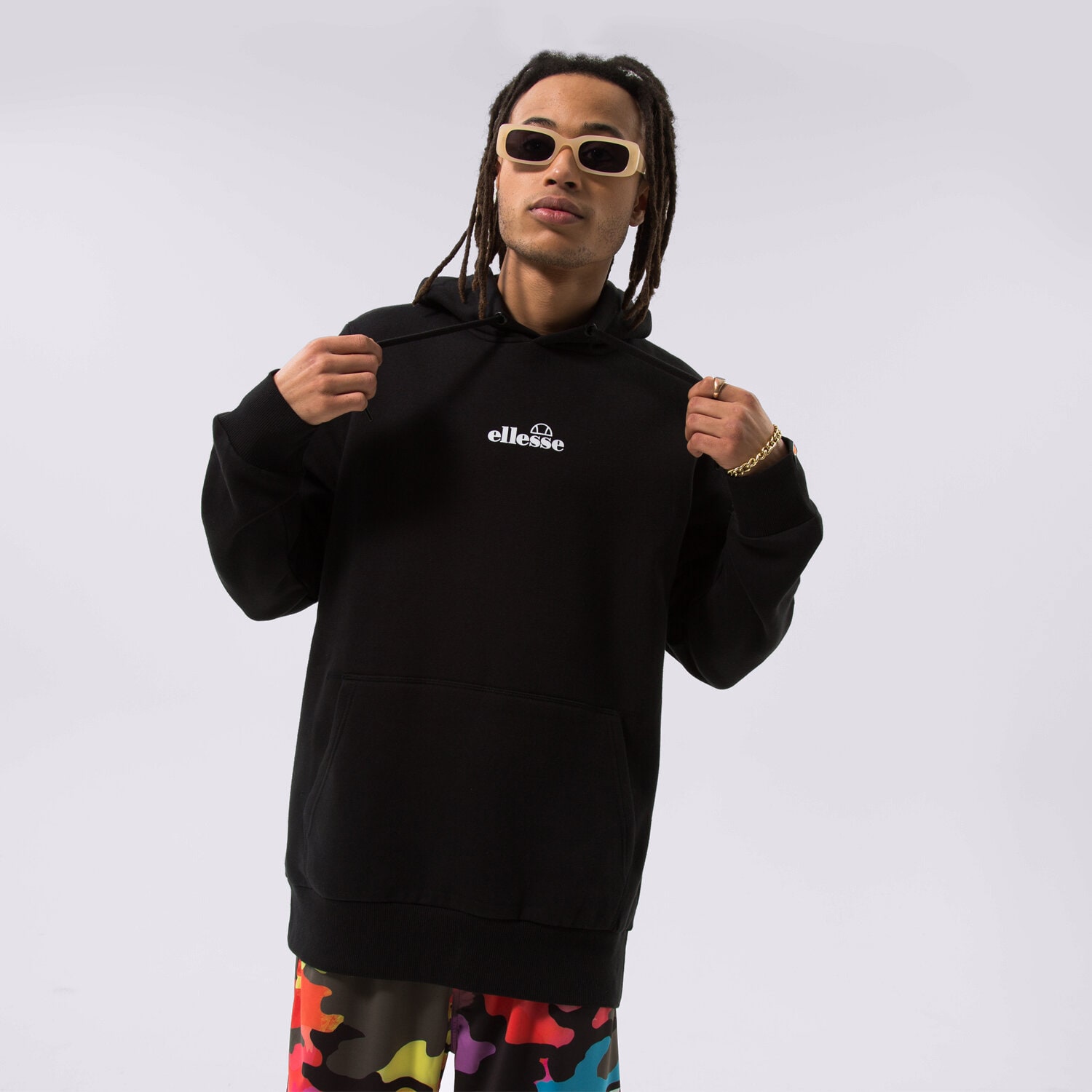 Bluza męska ELLESSE BLUZA Z KAPTUREM PERSHUTA BLK OH HOODY SHP16466011 CZARNY