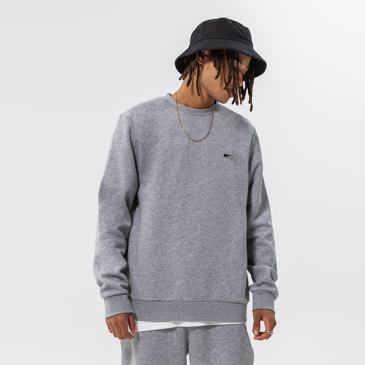 Bluza męska CONFRONT BLUZA CONFRONT CREW MINI LOGO CF322BLM92002 SZARY