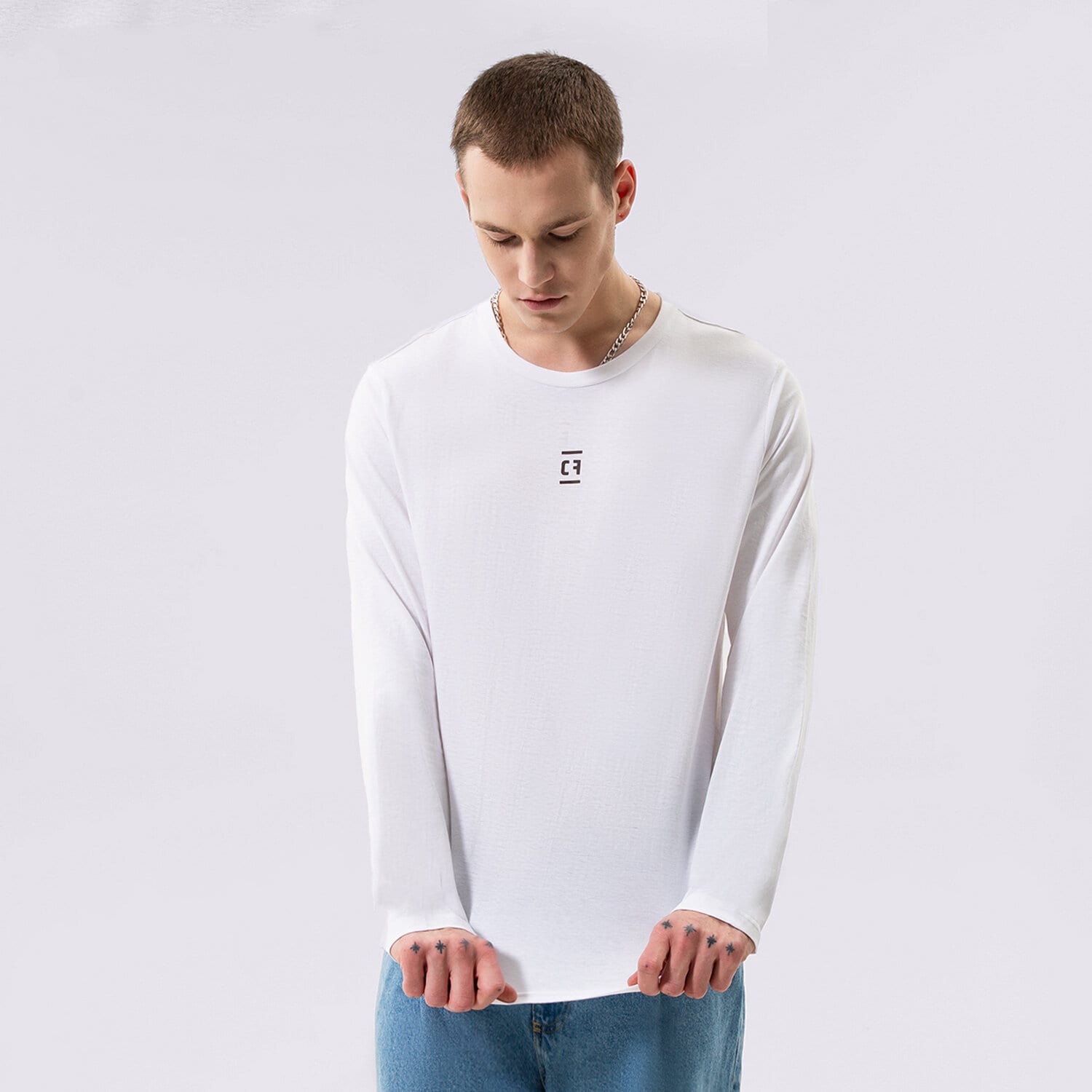 Koszulka, t-shirt sportowy męski CONFRONT T-SHIRT CONFRONT ESSENTIAL LONG SLEEVE CF322TLM01002 BIAŁY